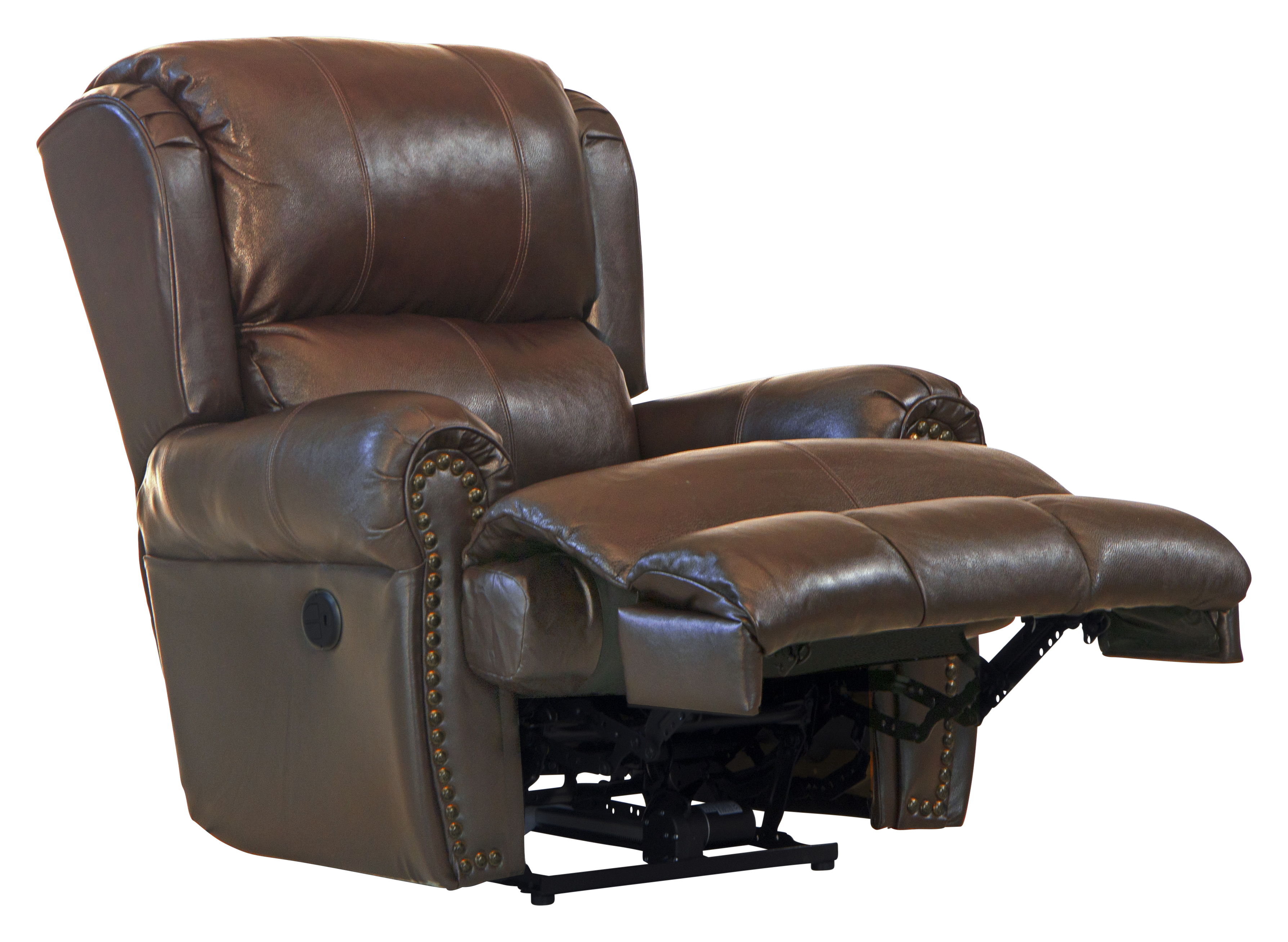 Duncan - Leather Power Deluxe Lay Flat Recliner - Walnut