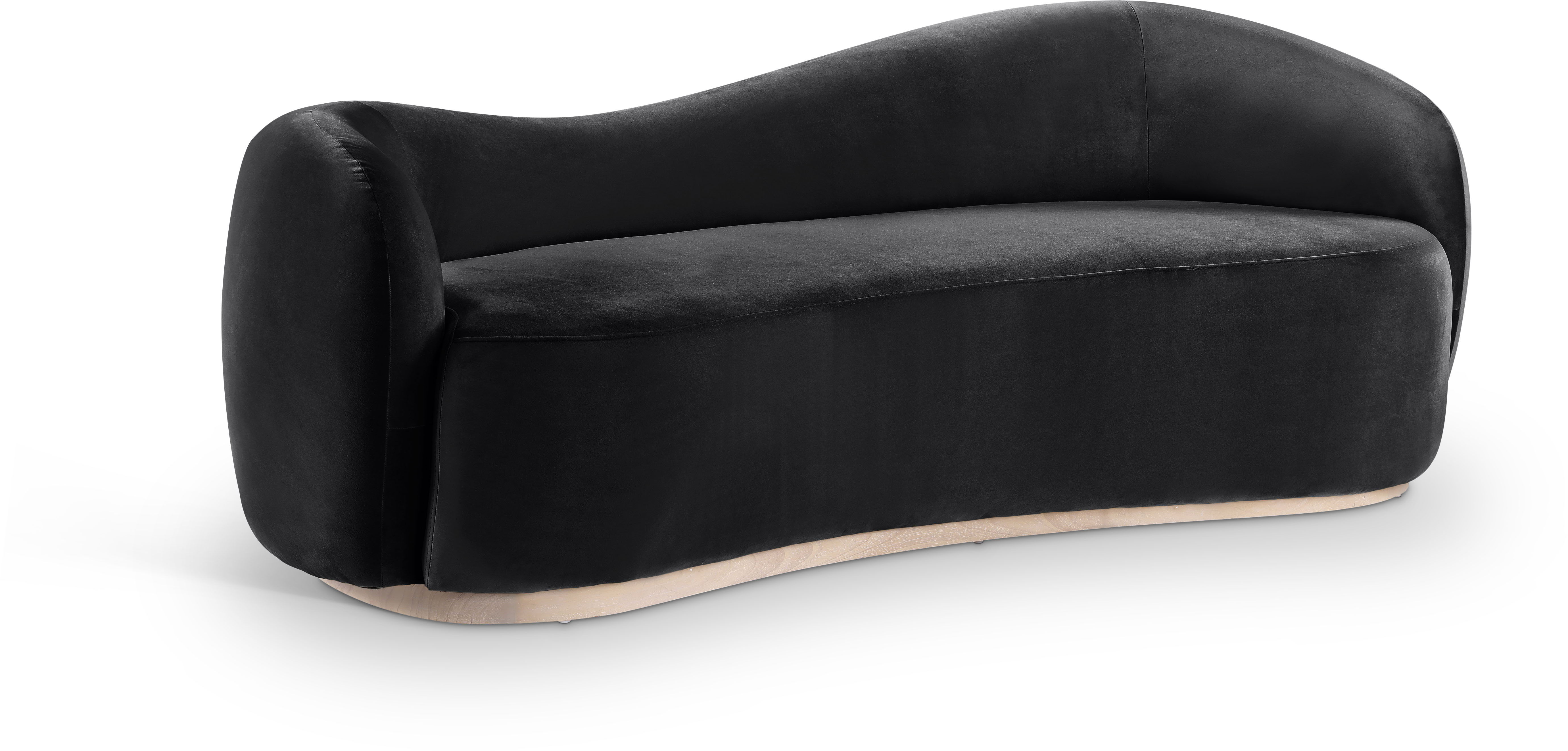 Gustavo - Velvet 92.5" Upholstered Sofa - Black