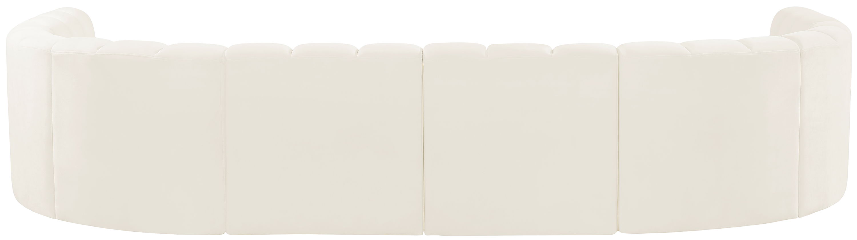 Arc - Velvet Modular U-Shaped Sectional - Cream