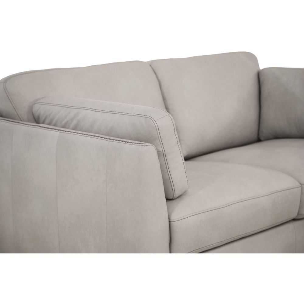 Matias - Loveseat - Dusty White Leather, white, view 4
