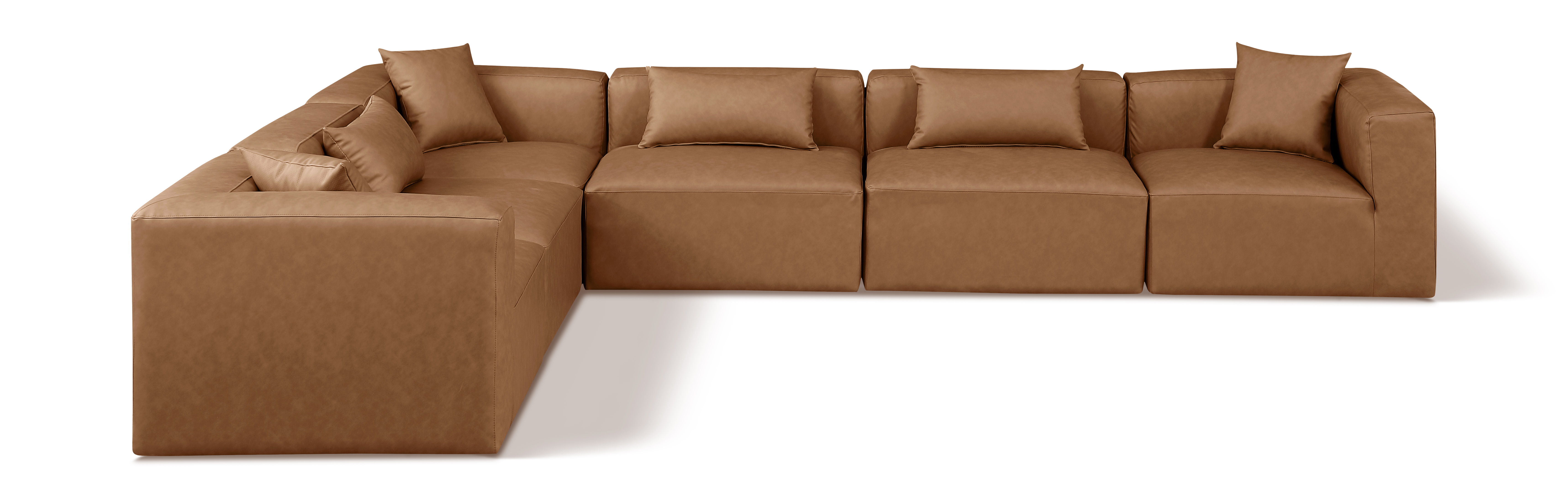 Cube - 6 Piece Modular Corner Sectional - Brown