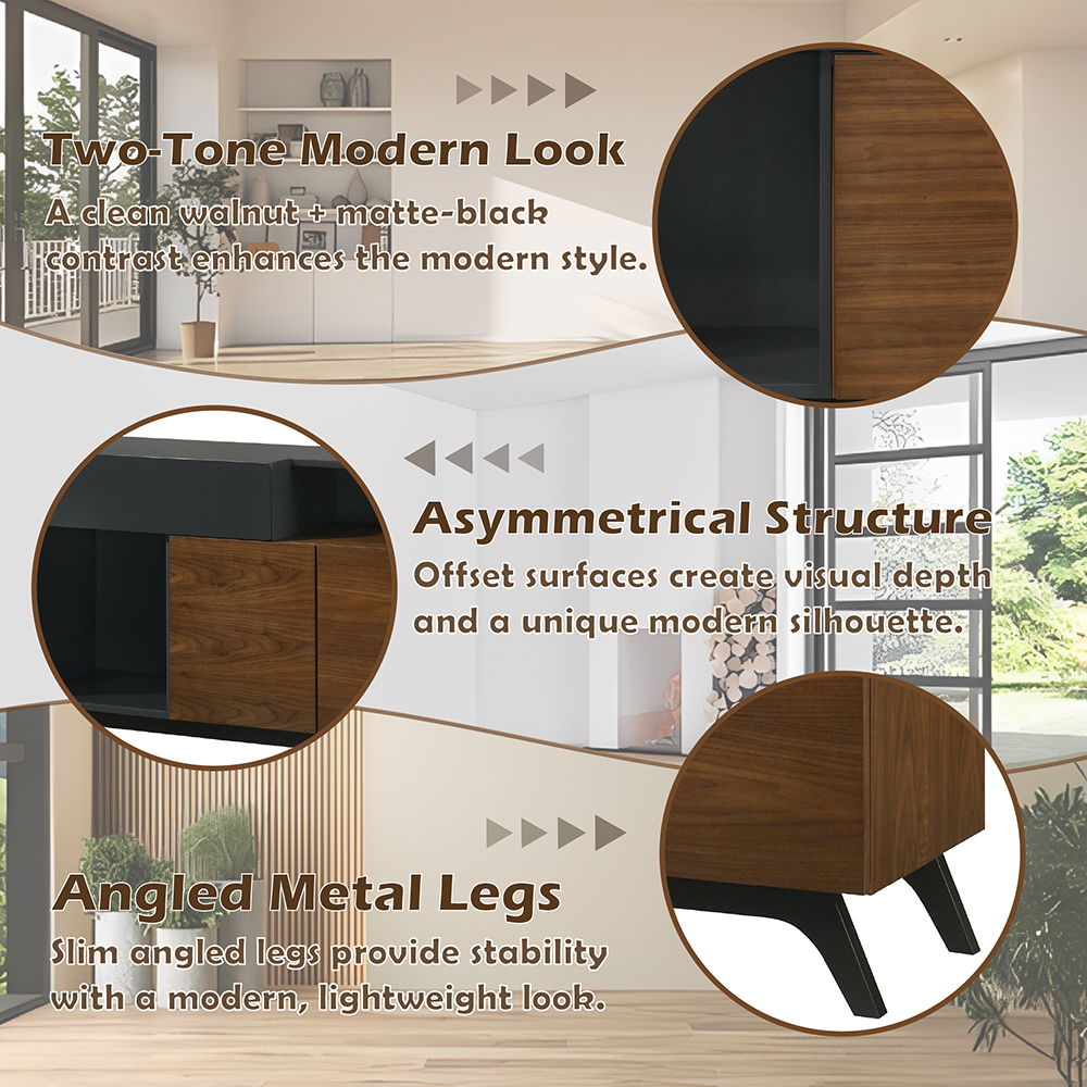 Destin - Server - Walnut, dark brown, view 8