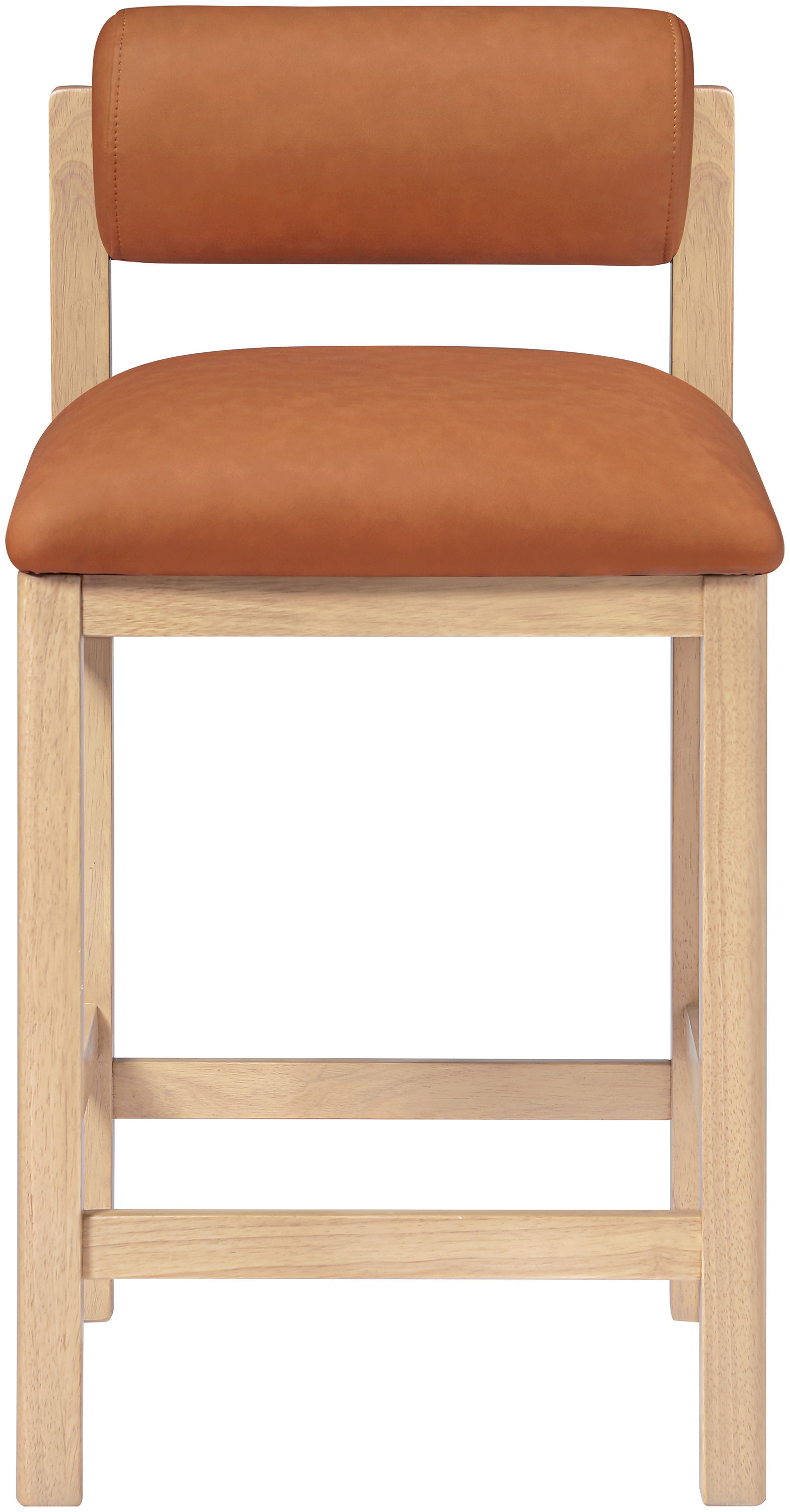 Roundhill - Vegan Leather Counter Stool - Cognac