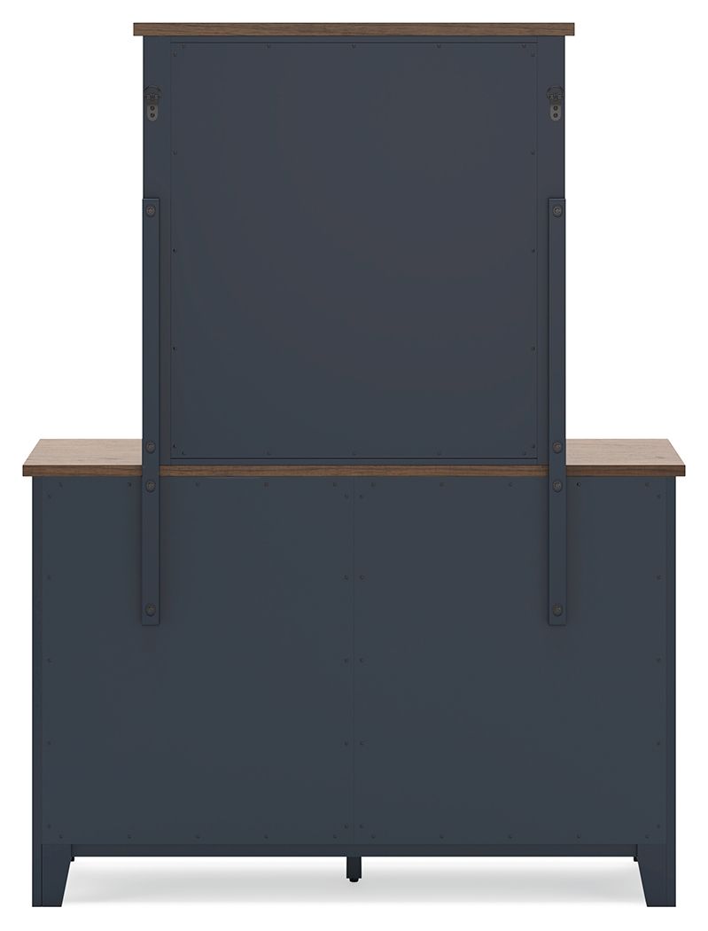 Ashley Furniture Landocken - Dresser and Mirror - Brown / Blue - Image 6
