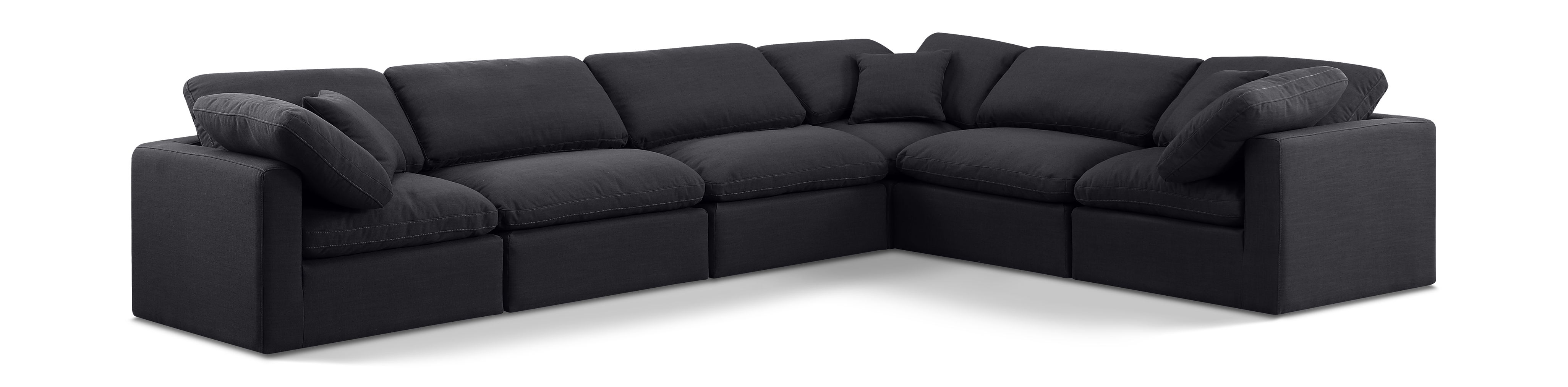 Indulge - Linen 6 Piece Modular Corner Sectional - Black