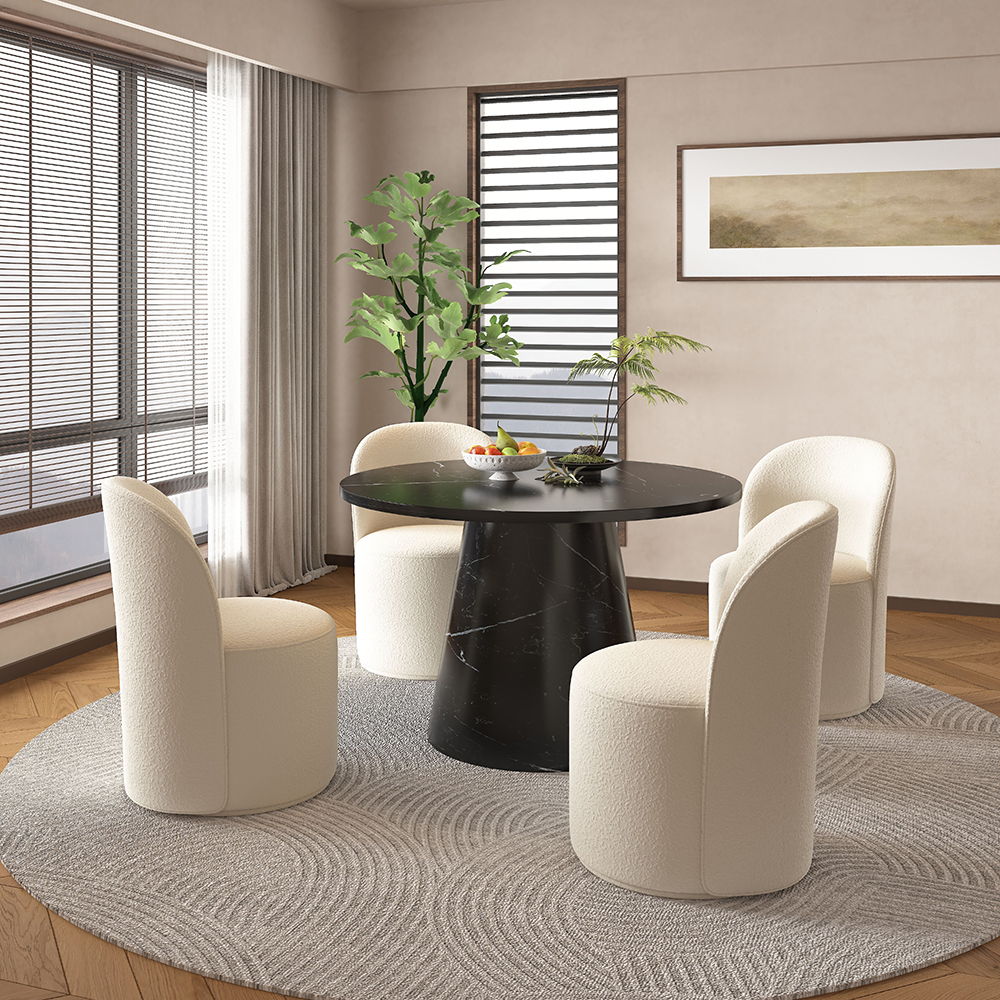 Hollis - Side Chair (Set of 2) - Beige Boucle, white, view 6