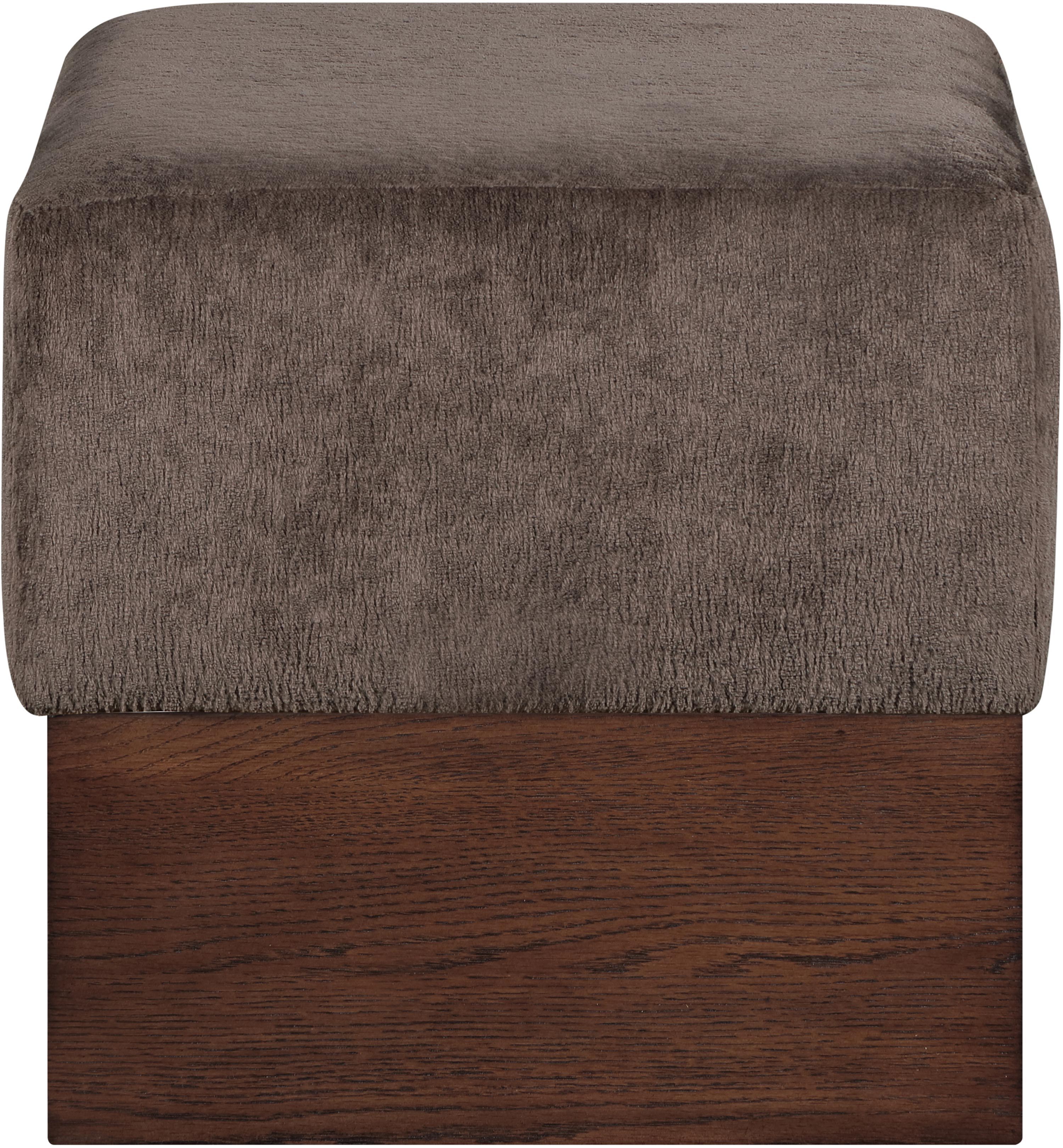 Havre - Ottoman / Stool With Brown Base - Brown