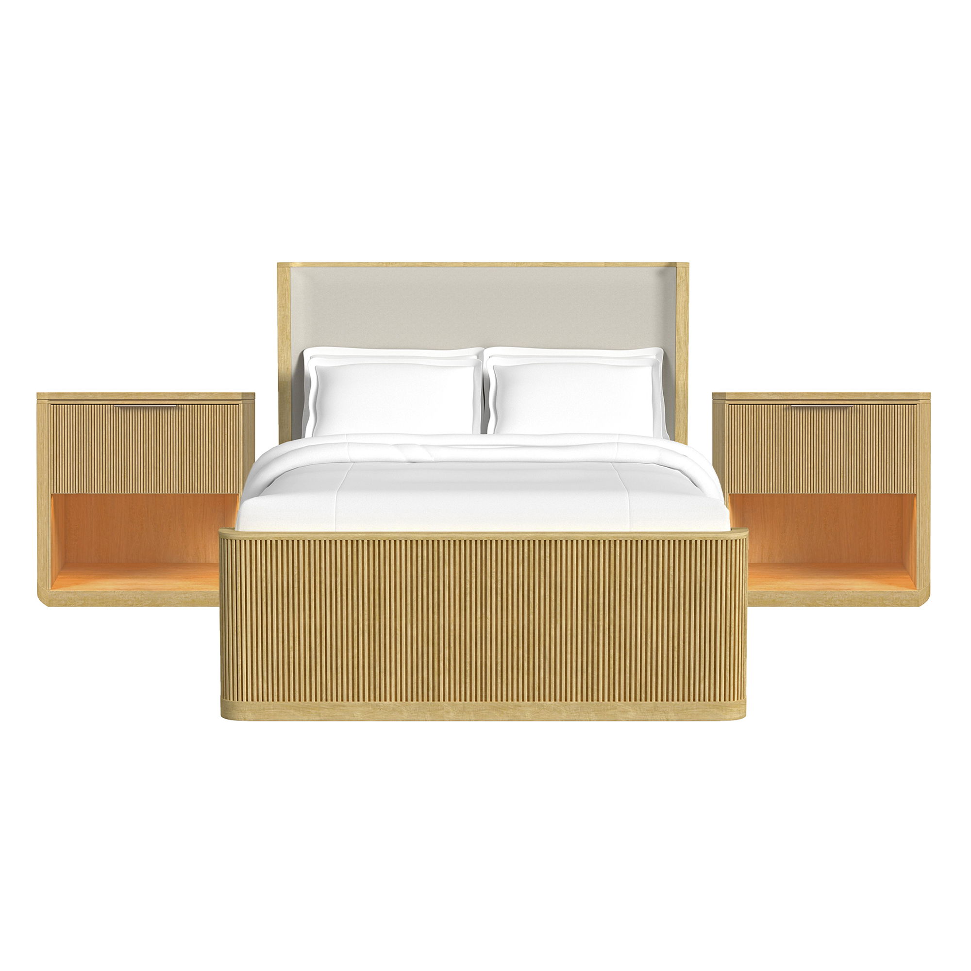 Queen · 3 Pc · Bedroom Set With 2 Nightstands