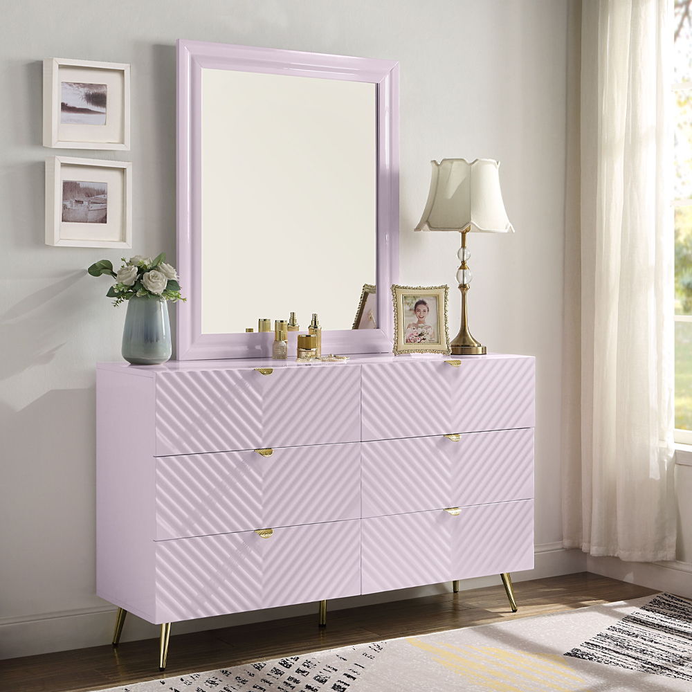 Gaines - Mirror - Pink High Gloss, pink, view 5