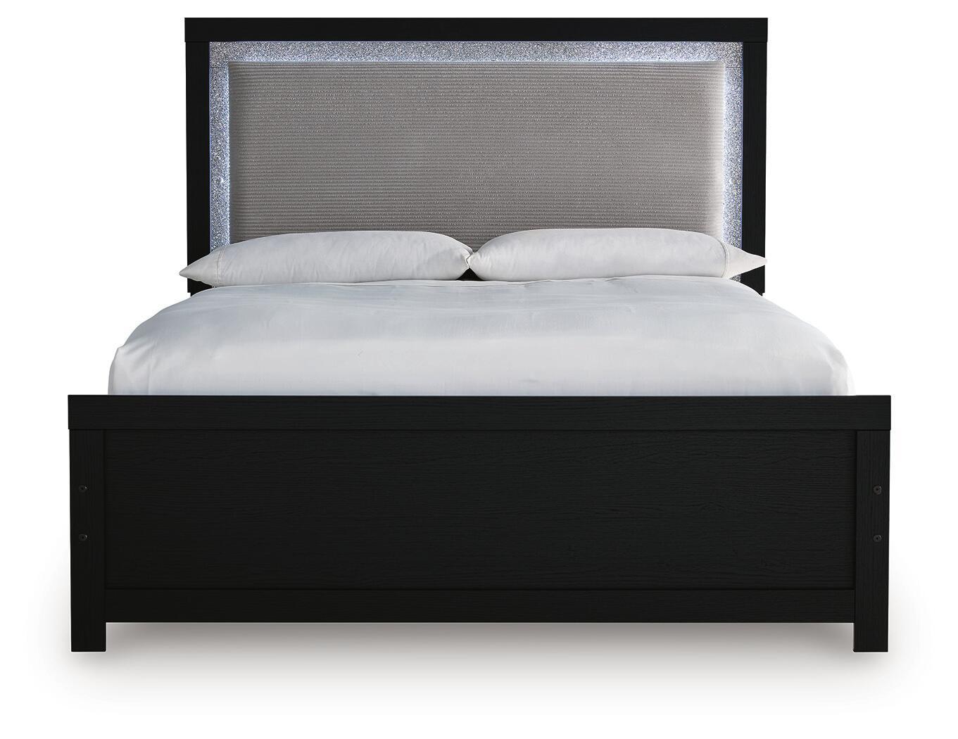 Ashley Furniture Maeling - Queen Upholstered Panel Bed - Black - Image 4