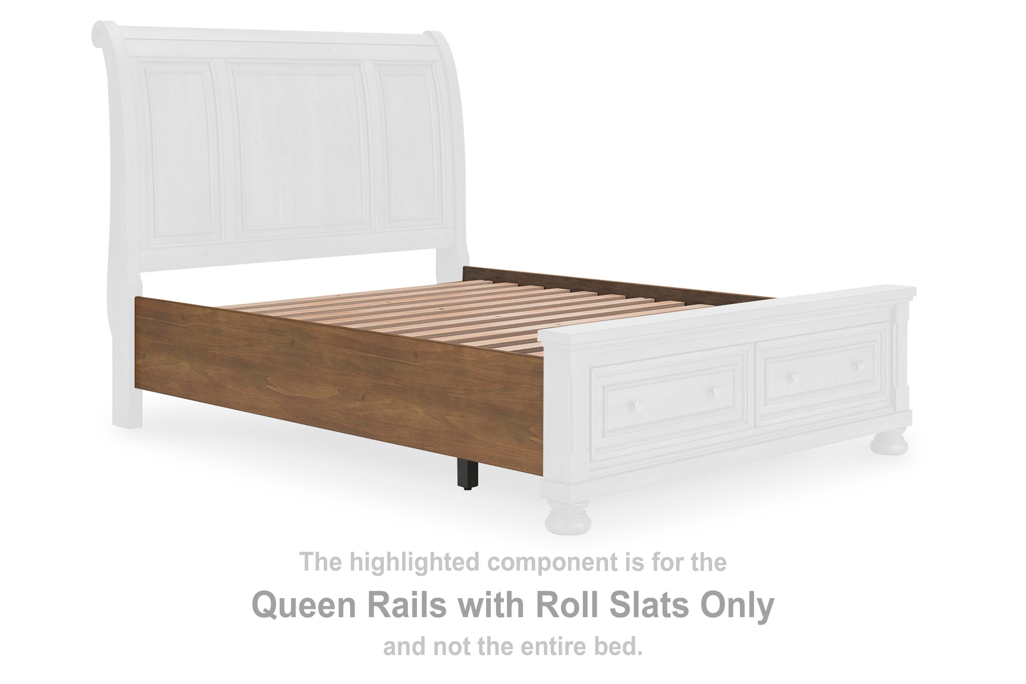 Feddinger – Queen Rails With Roll Slats – Medium Brown