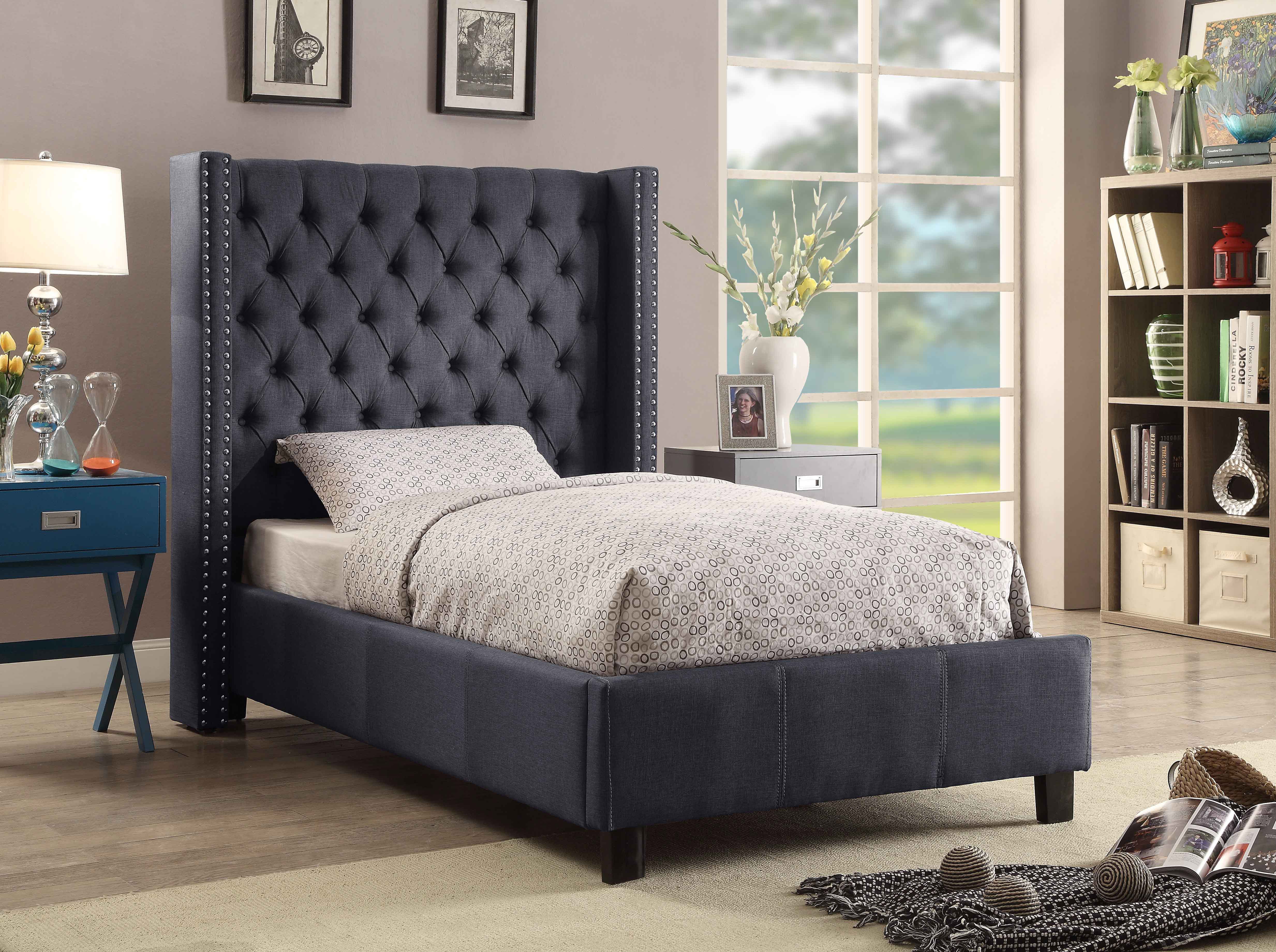 Ashton - Twin Bed - Dark Gray