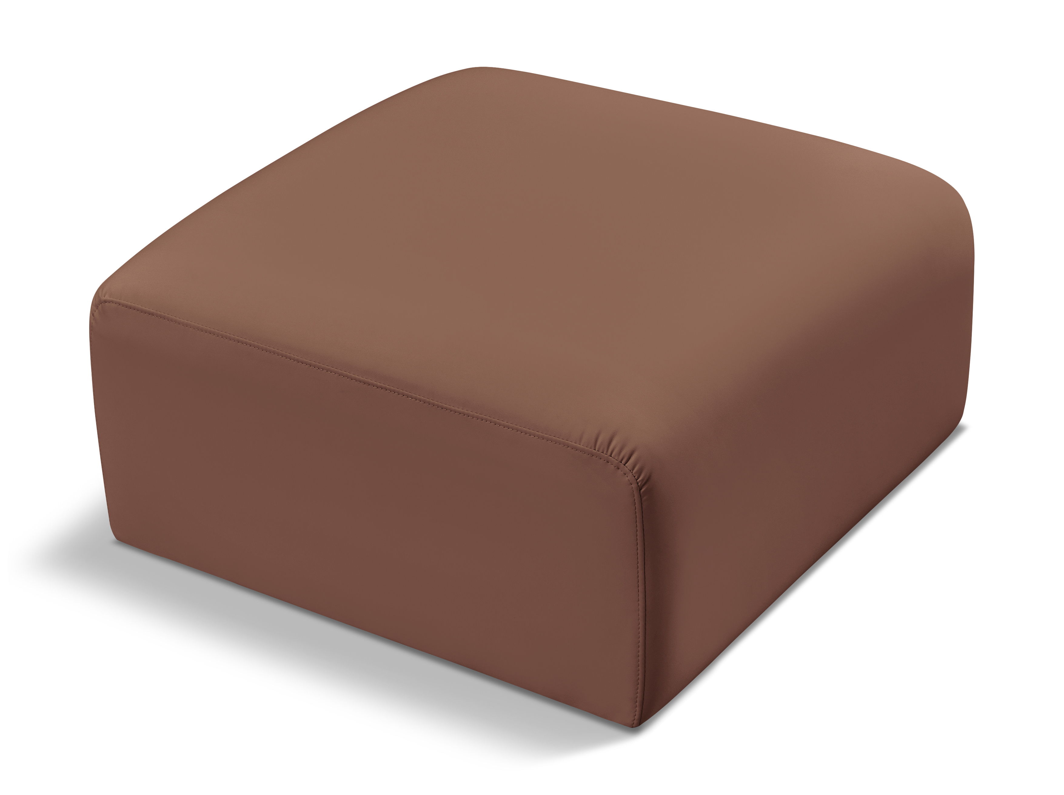Arc - Faux Leather Ottoman - Cognac
