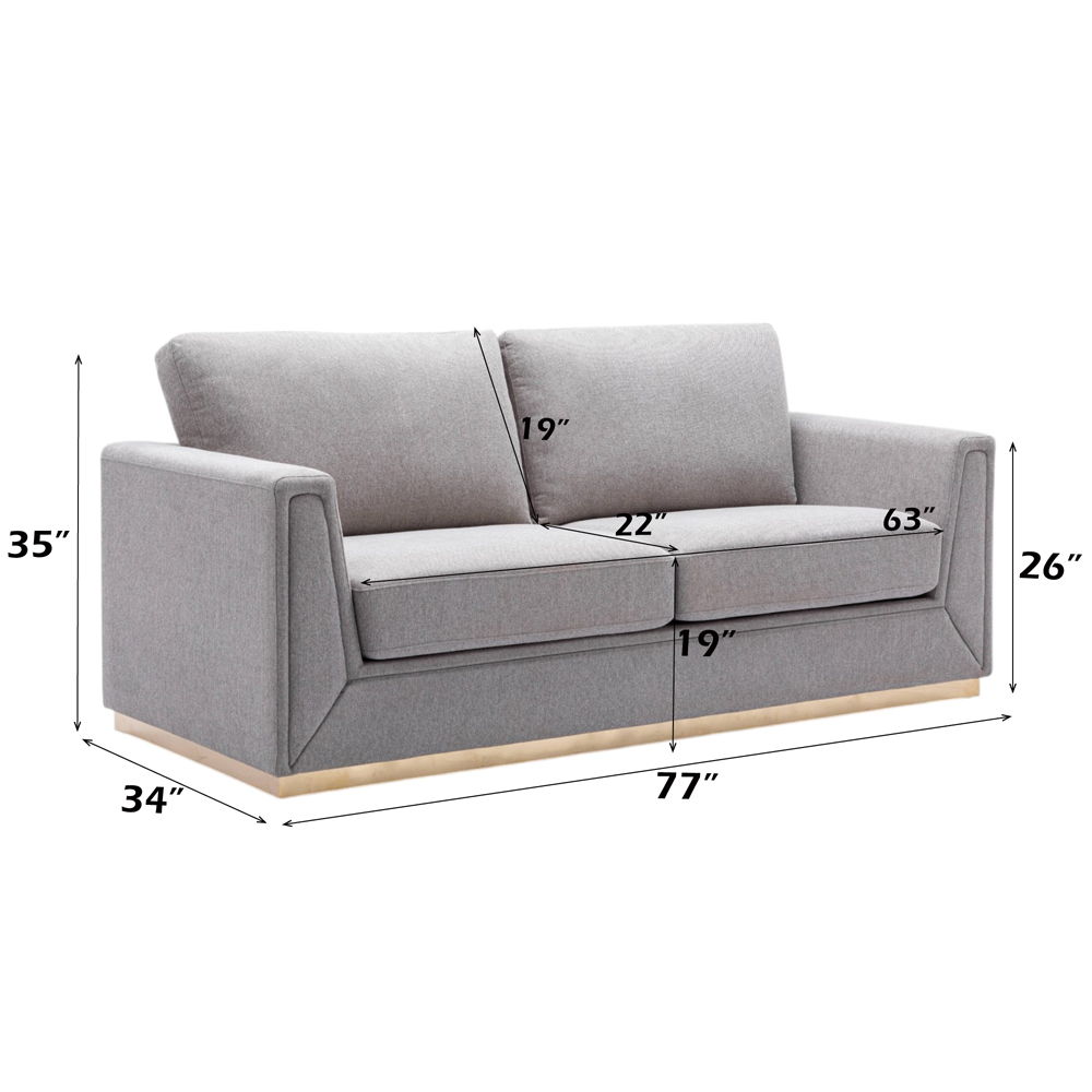 Valin - Sofa - Gray Linen, light gray, view 6