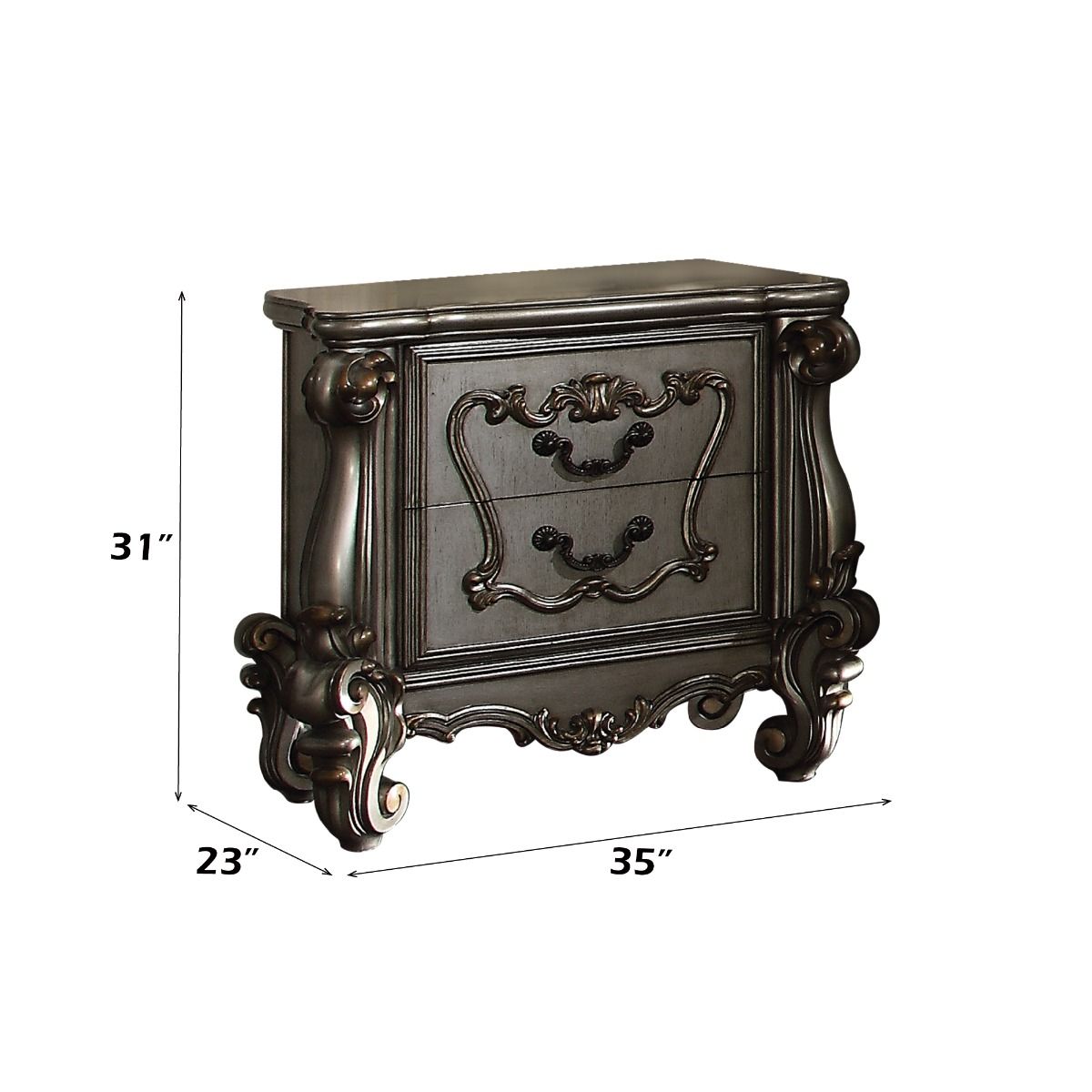 Versailles - Nightstand - Antique Platinum, silver, view 3