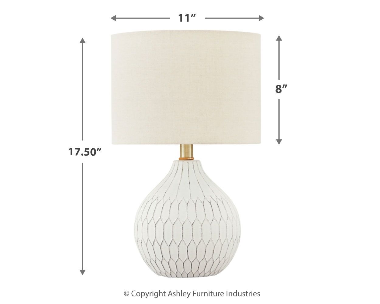Ashley Furniture Wardmont - Ceramic Table Lamp - White - Image 4