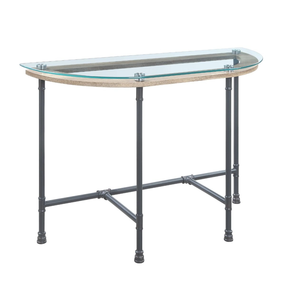 Brantley - Sofa Table - Clear Glass & Sandy Gray, dark gray, view 2