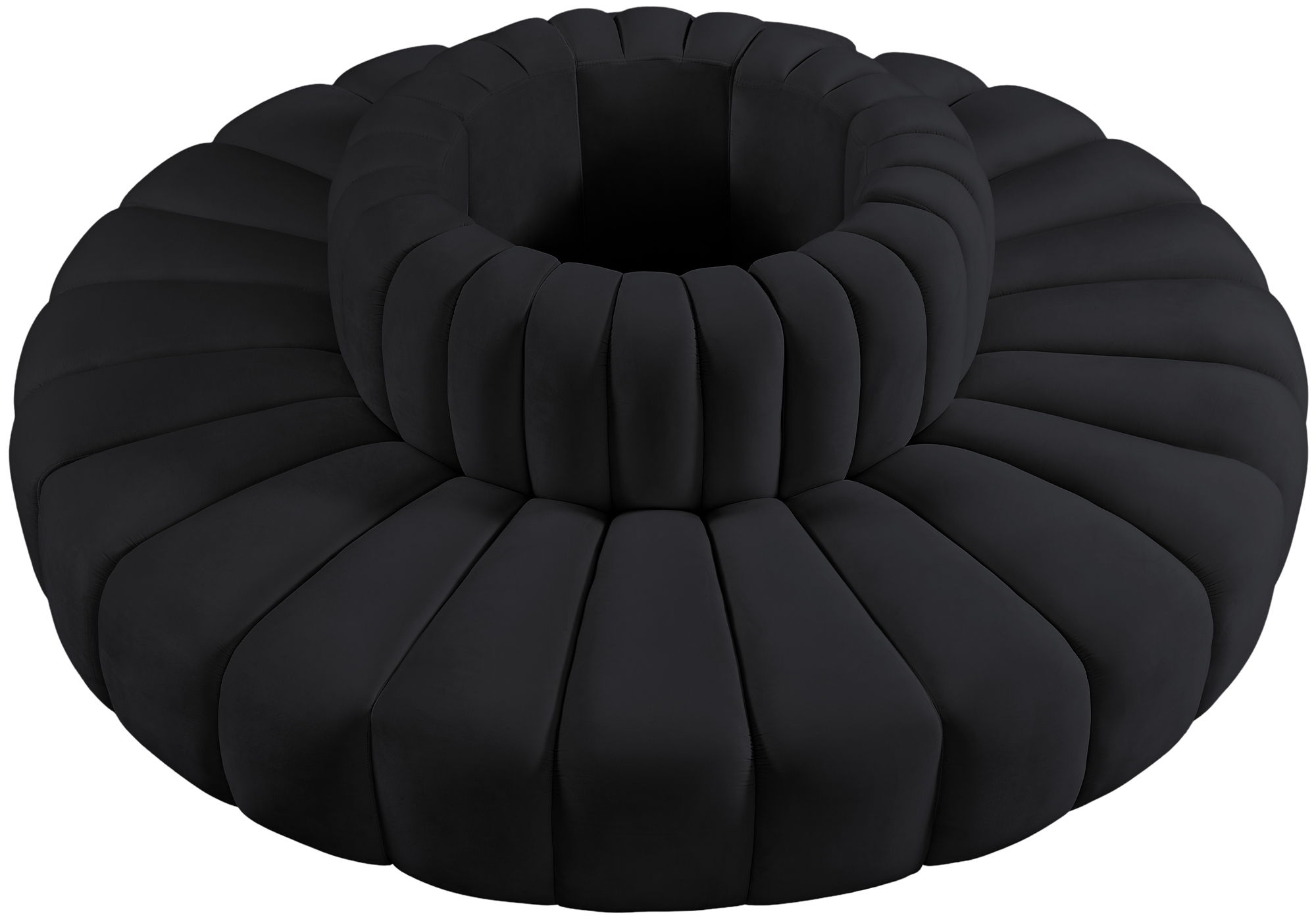 Arc - Velvet 8 Piece Round Modular Sofa - Black