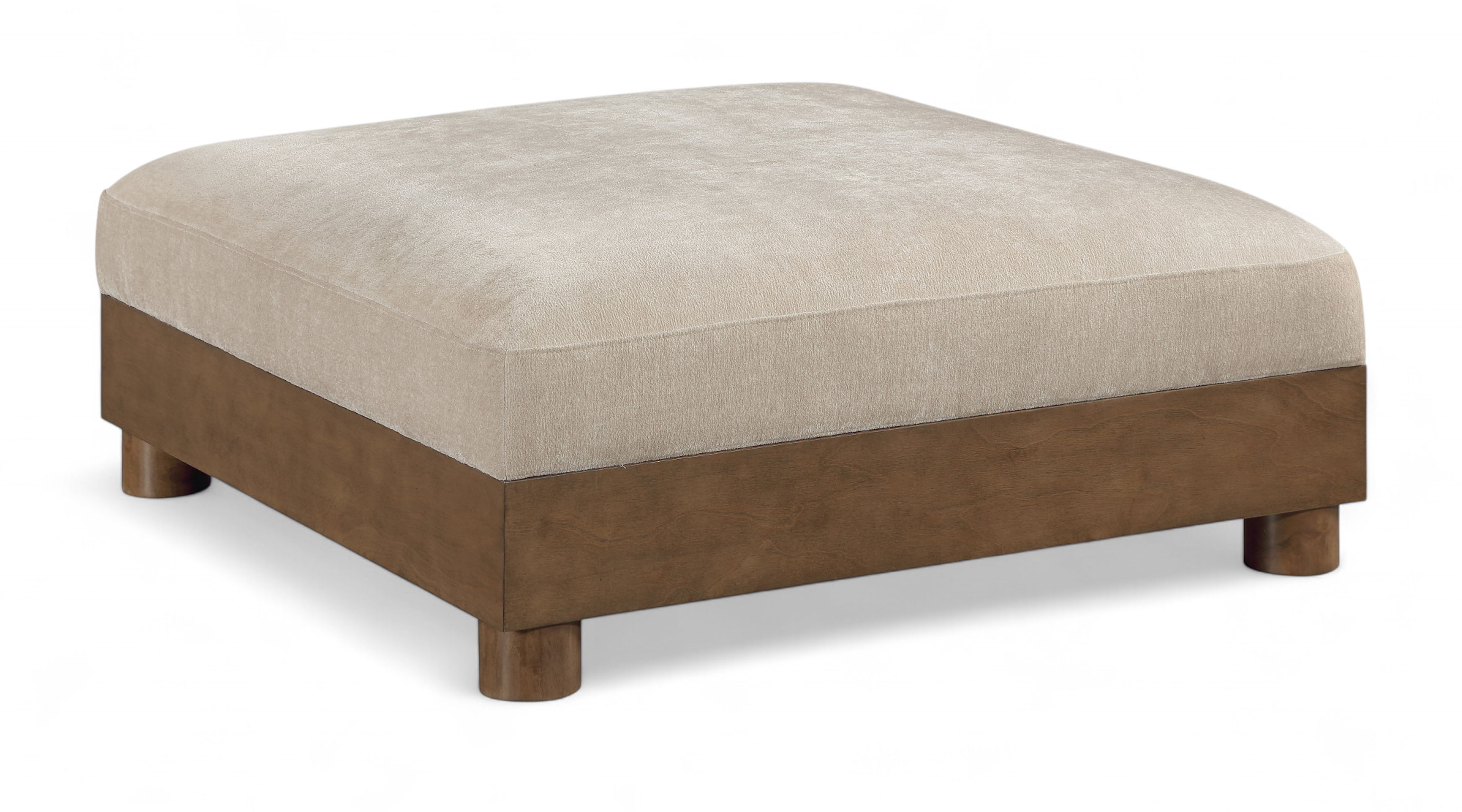 Chenille Fabric Upholstered Modular Ottoman