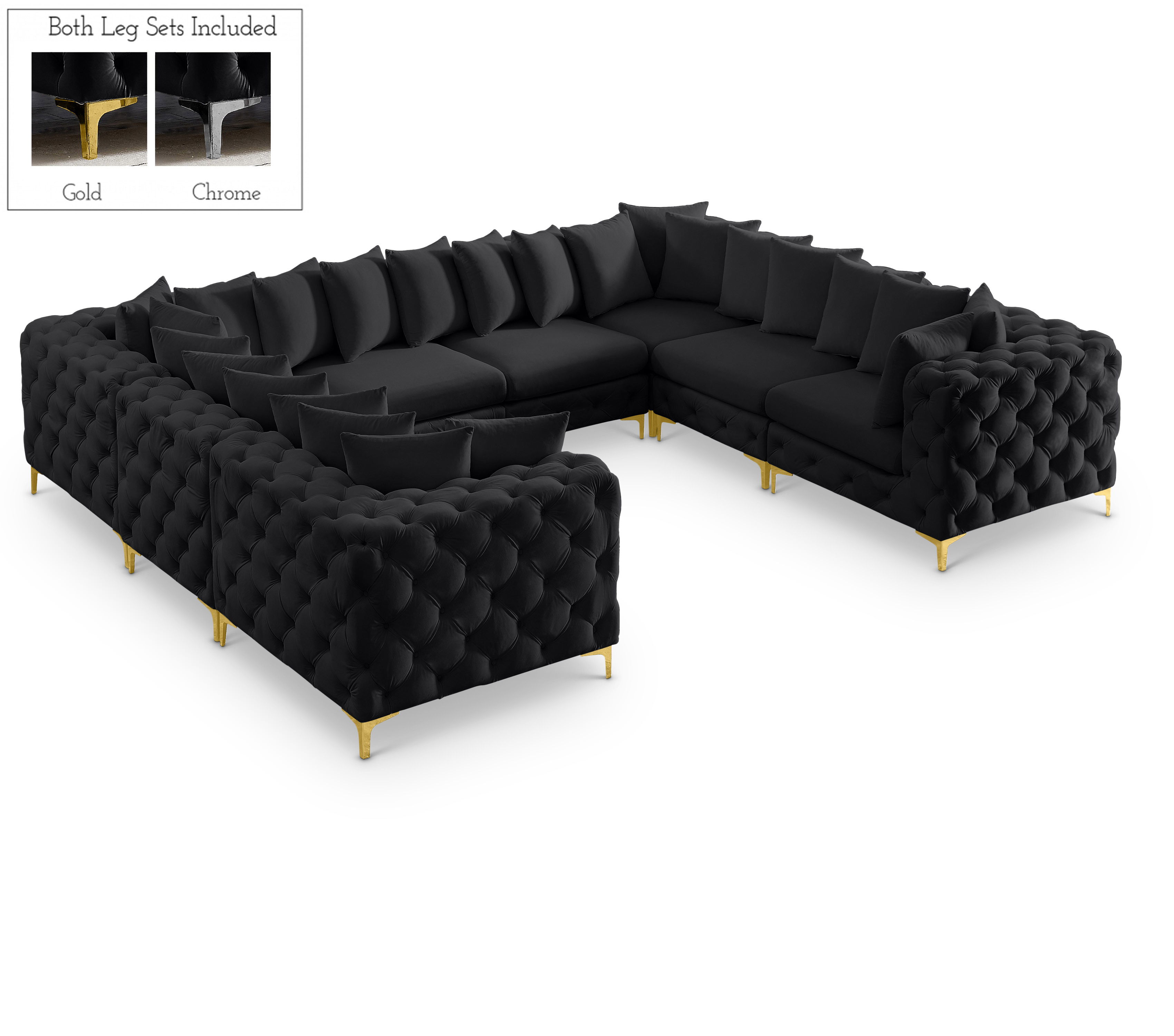 Tremblay - 8 Piece Modular U-Shaped Sectional - Black