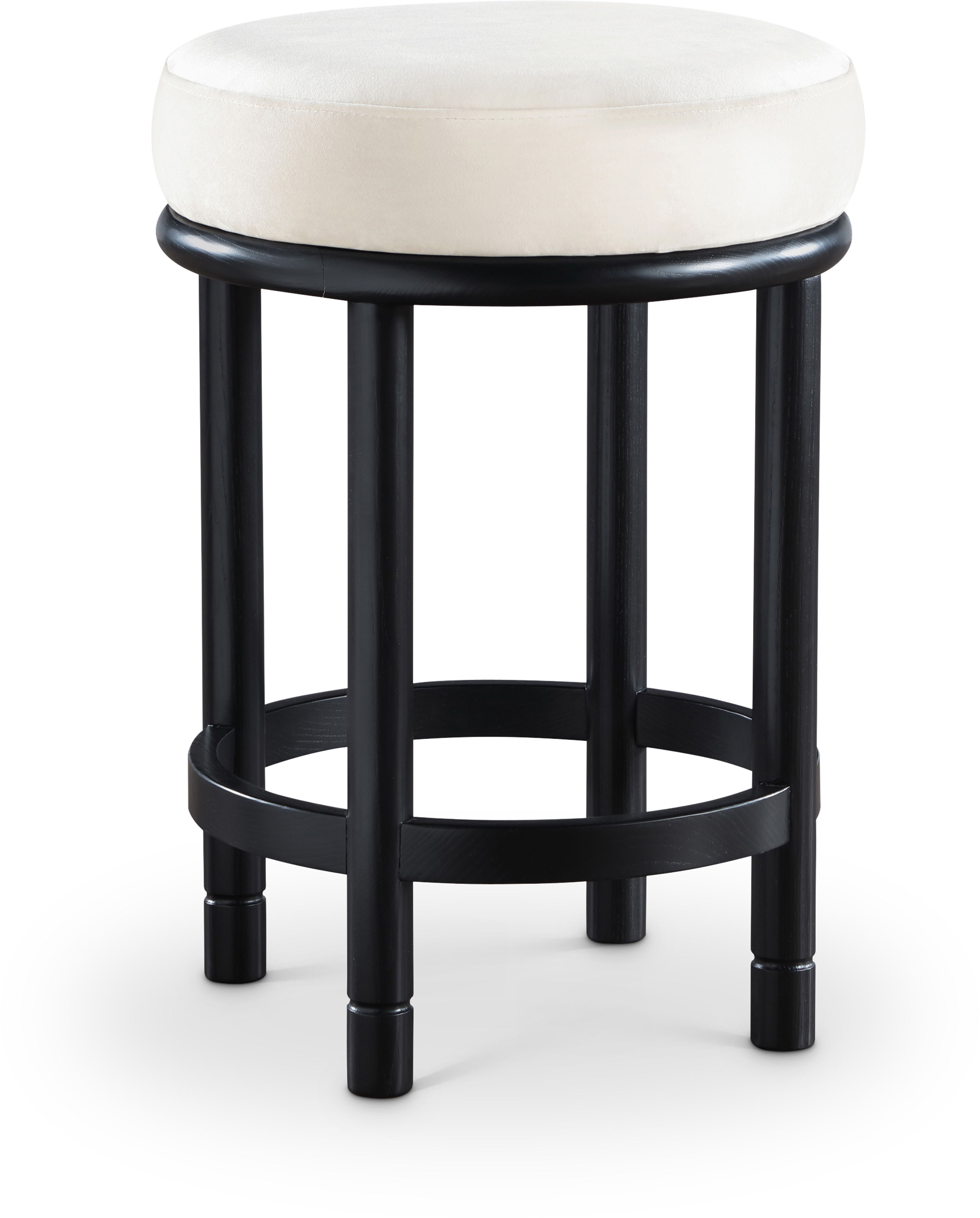 Monette - Counter Stool With Black Base - Cream