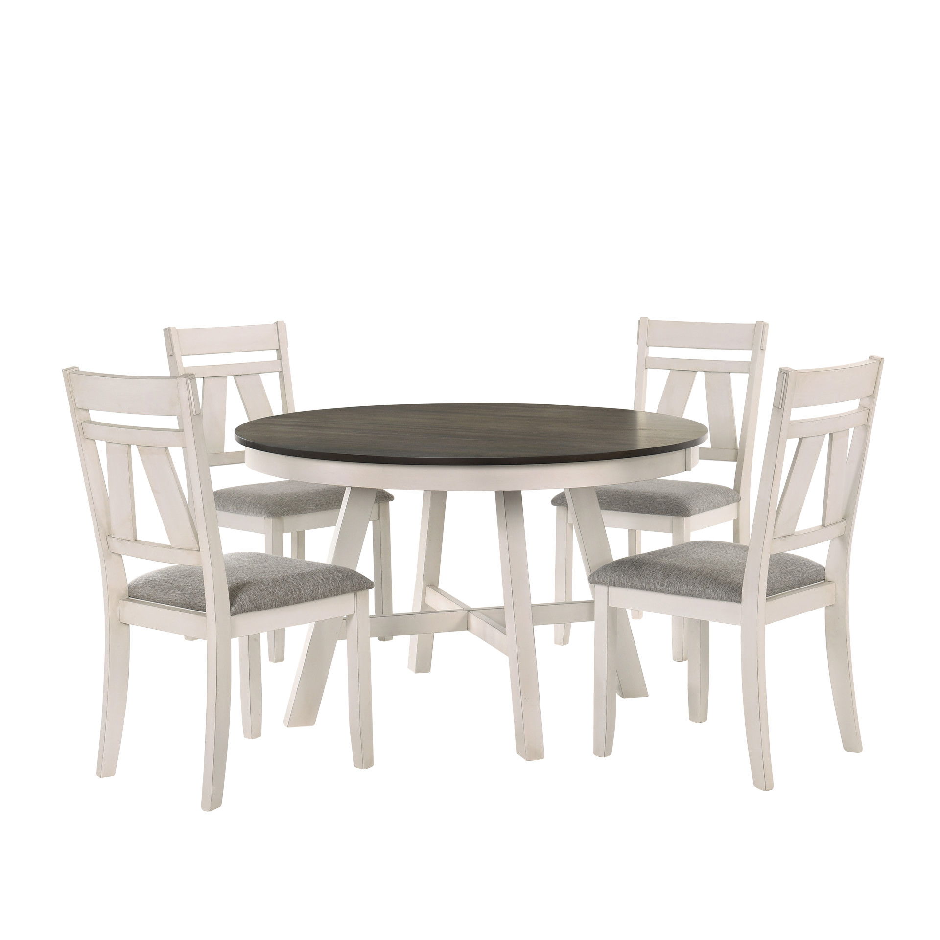Maisie - Round Table - White / Brown, white, view 5
