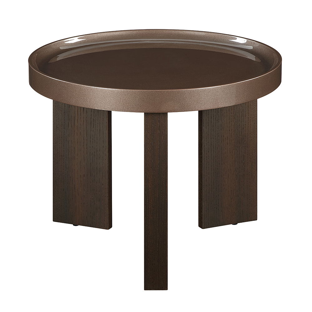 Lakita - End Table - Dark Blond High Gloss & Smoked Oak, dark brown, view 8
