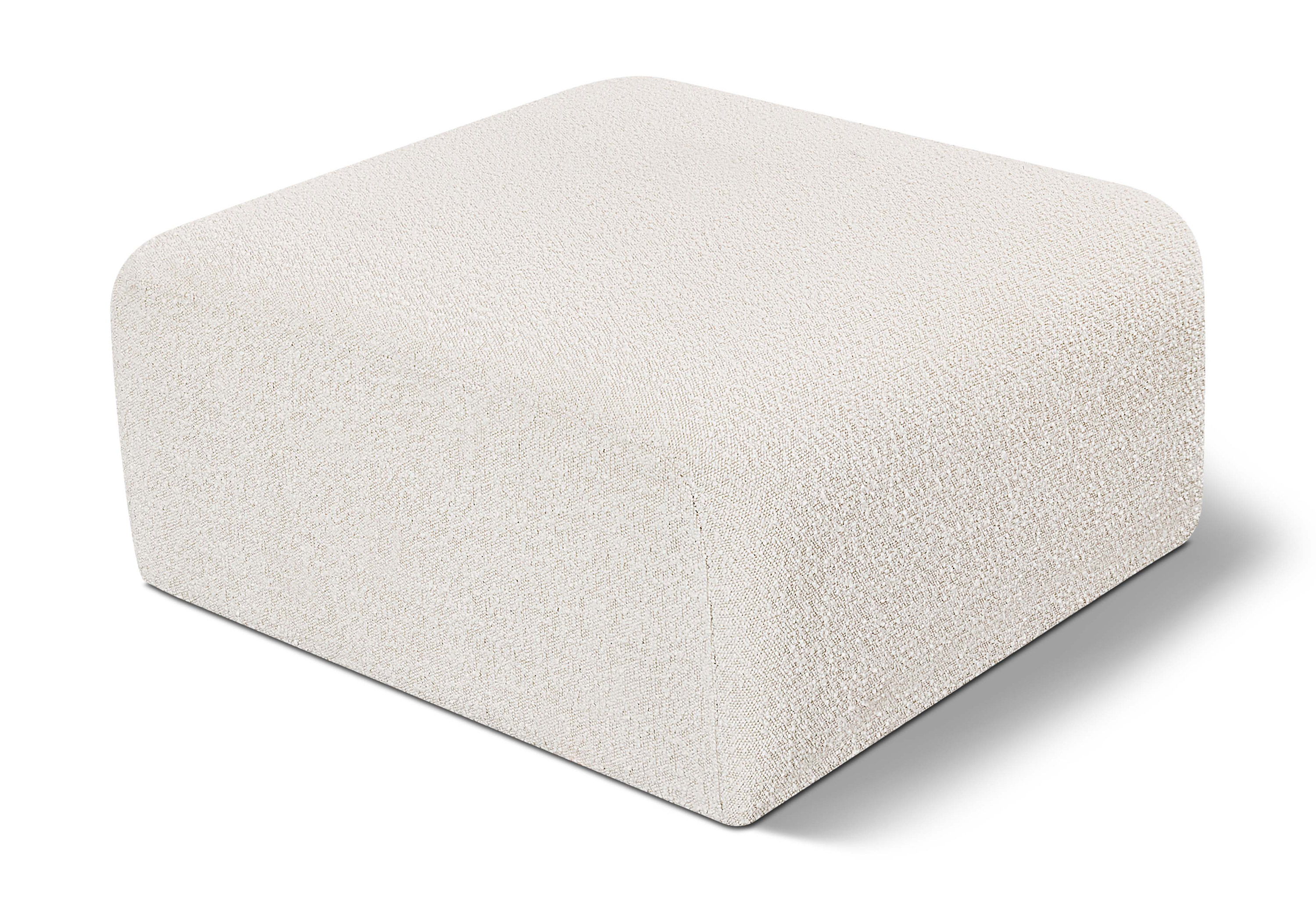 Arc - Boucle Fabric Ottoman - Cream