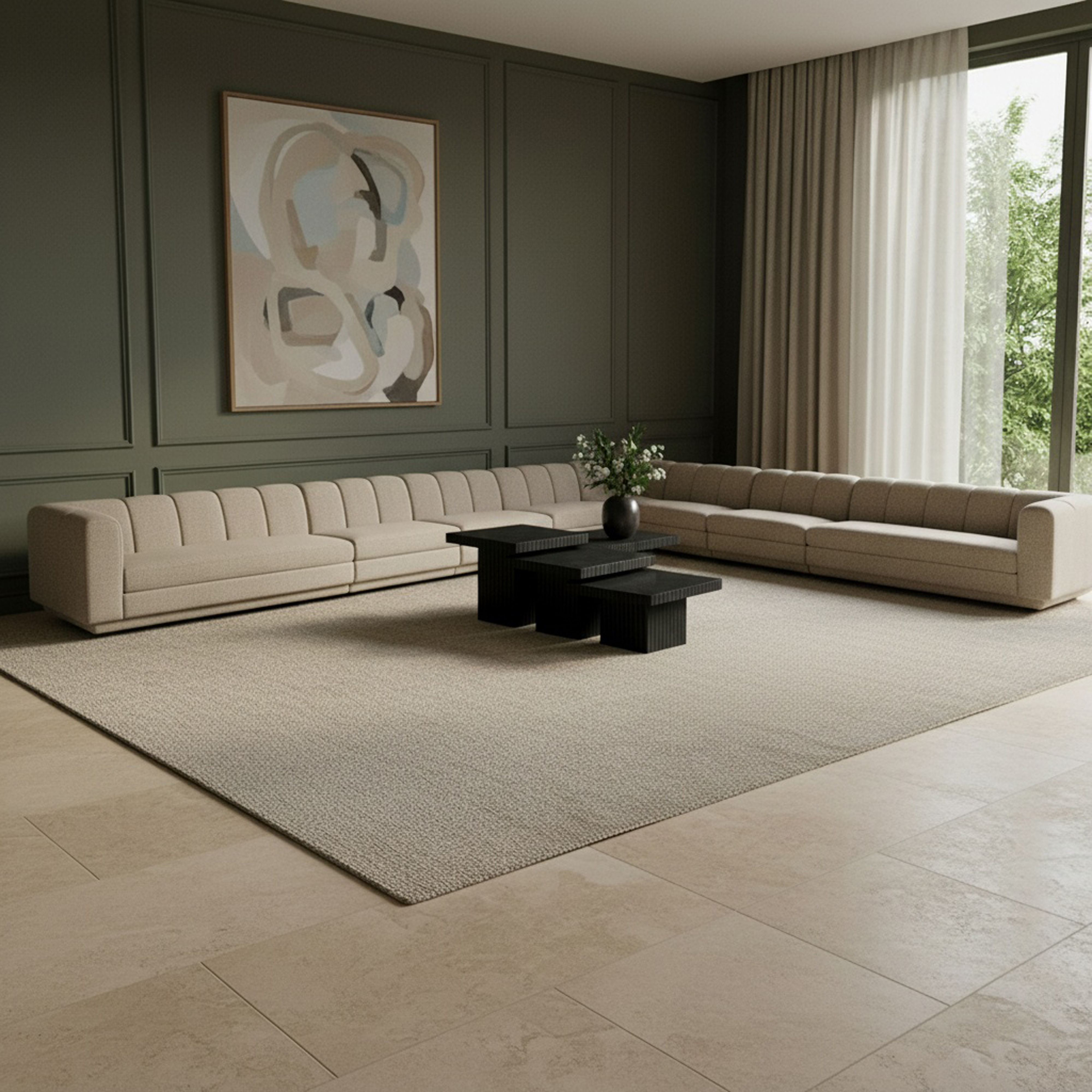 Modari - Fabric Upholstered 8 Piece Modular Sectional - Beige