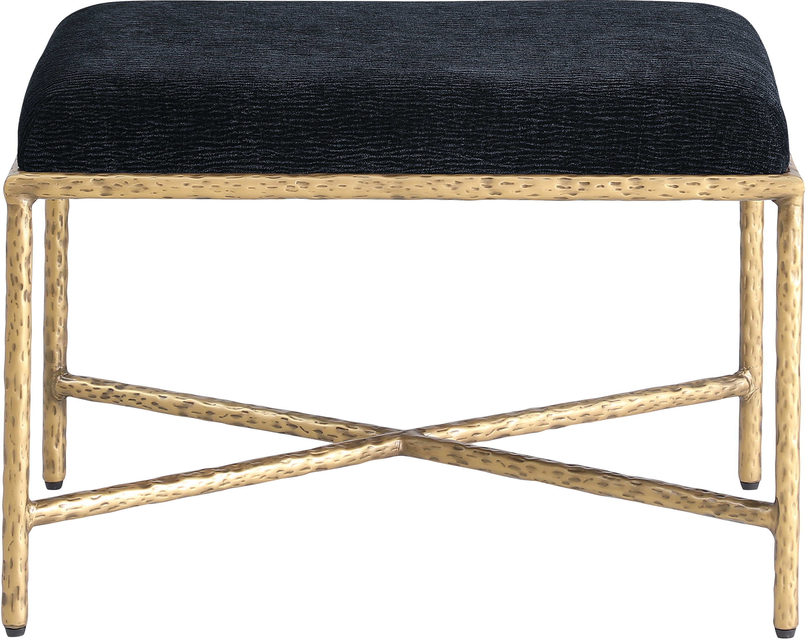 Valley - 25" Bench With Gold Frame - Black