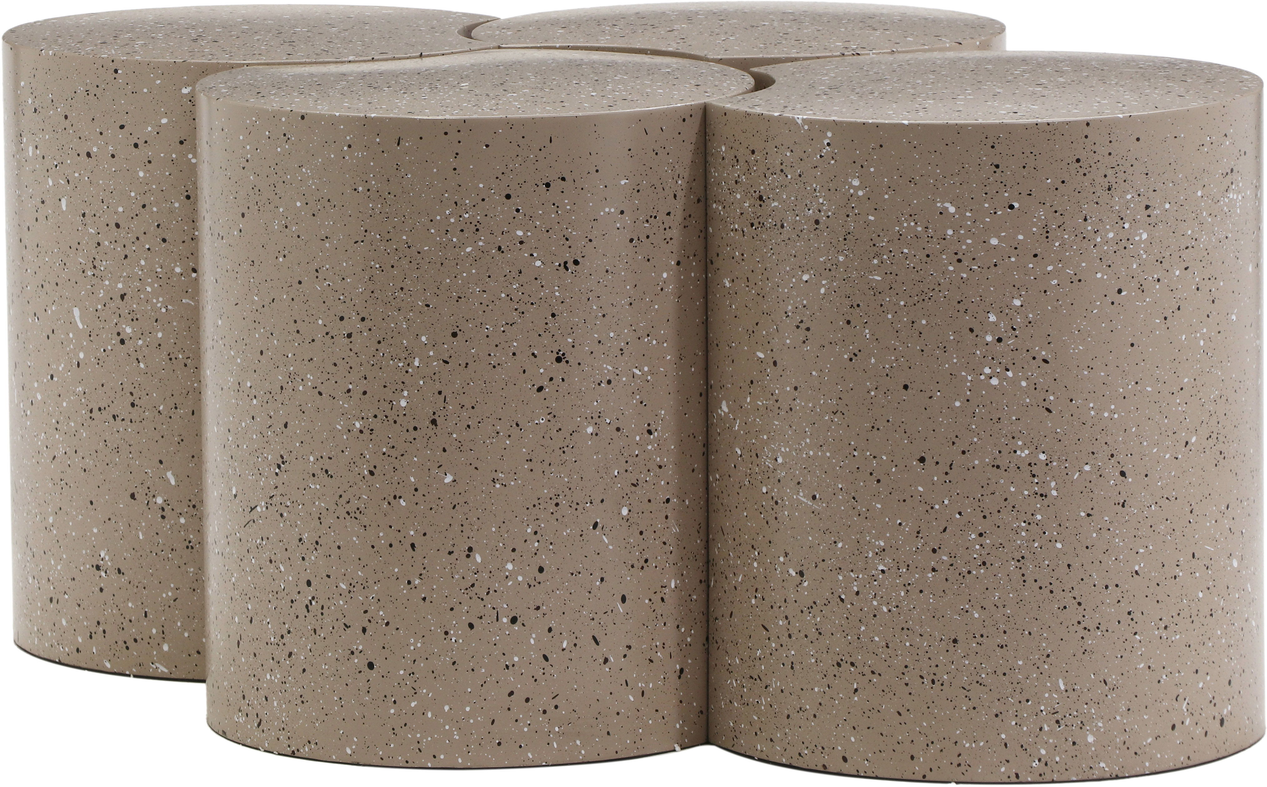 Dimple - 18" 4 Piece Modular Coffee Table - Taupe Terazzo