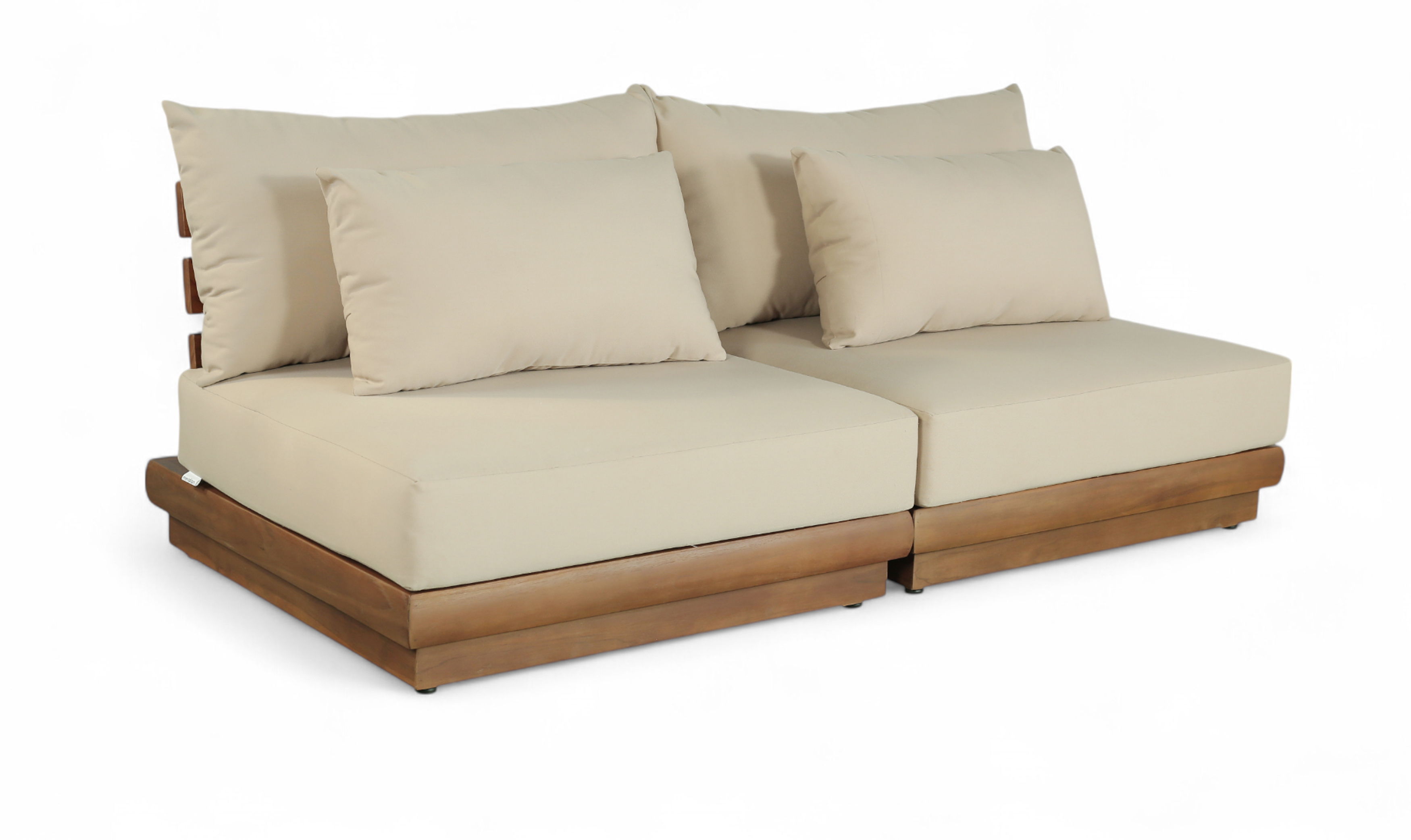2 Pc · Water Resistant Fabric 74" Upholstered Outdoor Patio Modular Loveseat
