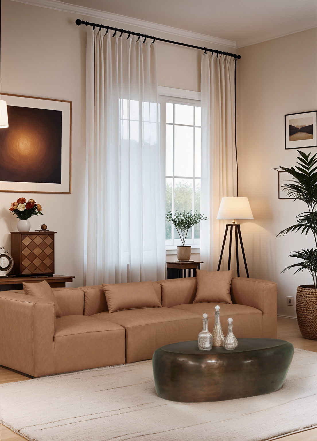 Capsule - Aluminum Coffee Table - Brown