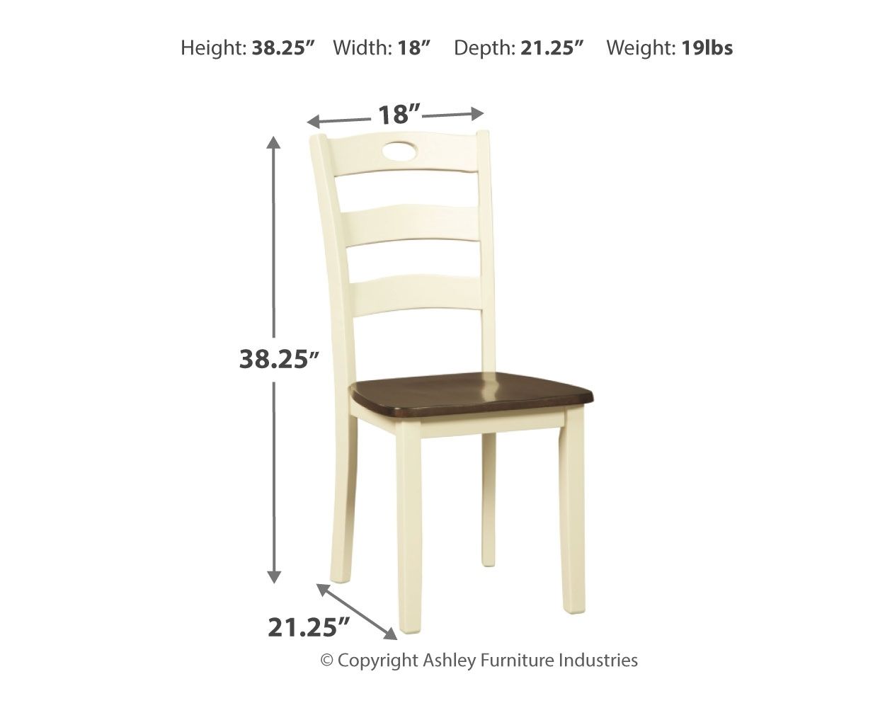 Ashley Furniture Woodanville - Dining Room Side Chair (Set of 2) - Cream / Brown - Image 4