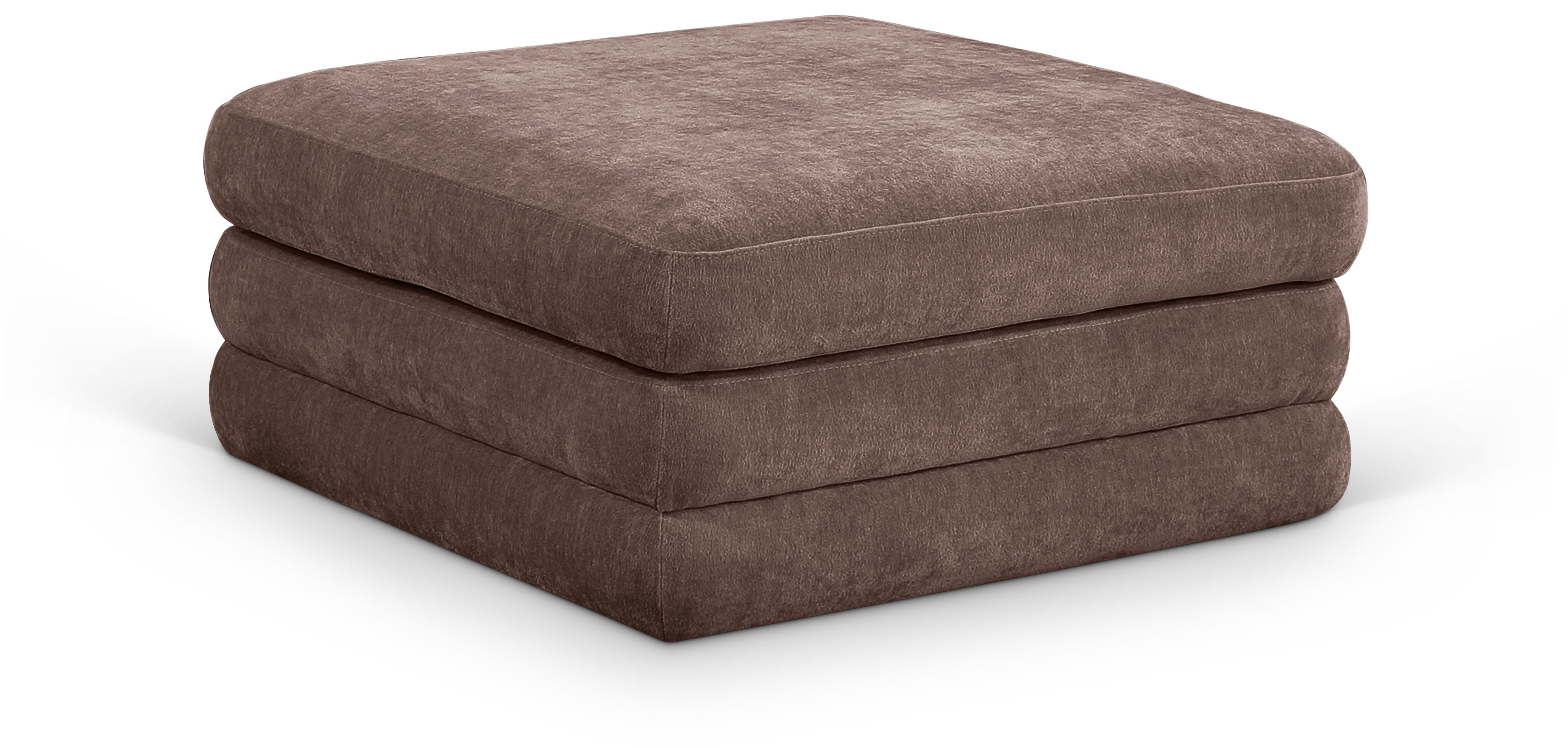 Chenille Fabric Upholstered Modular Modular Ottoman