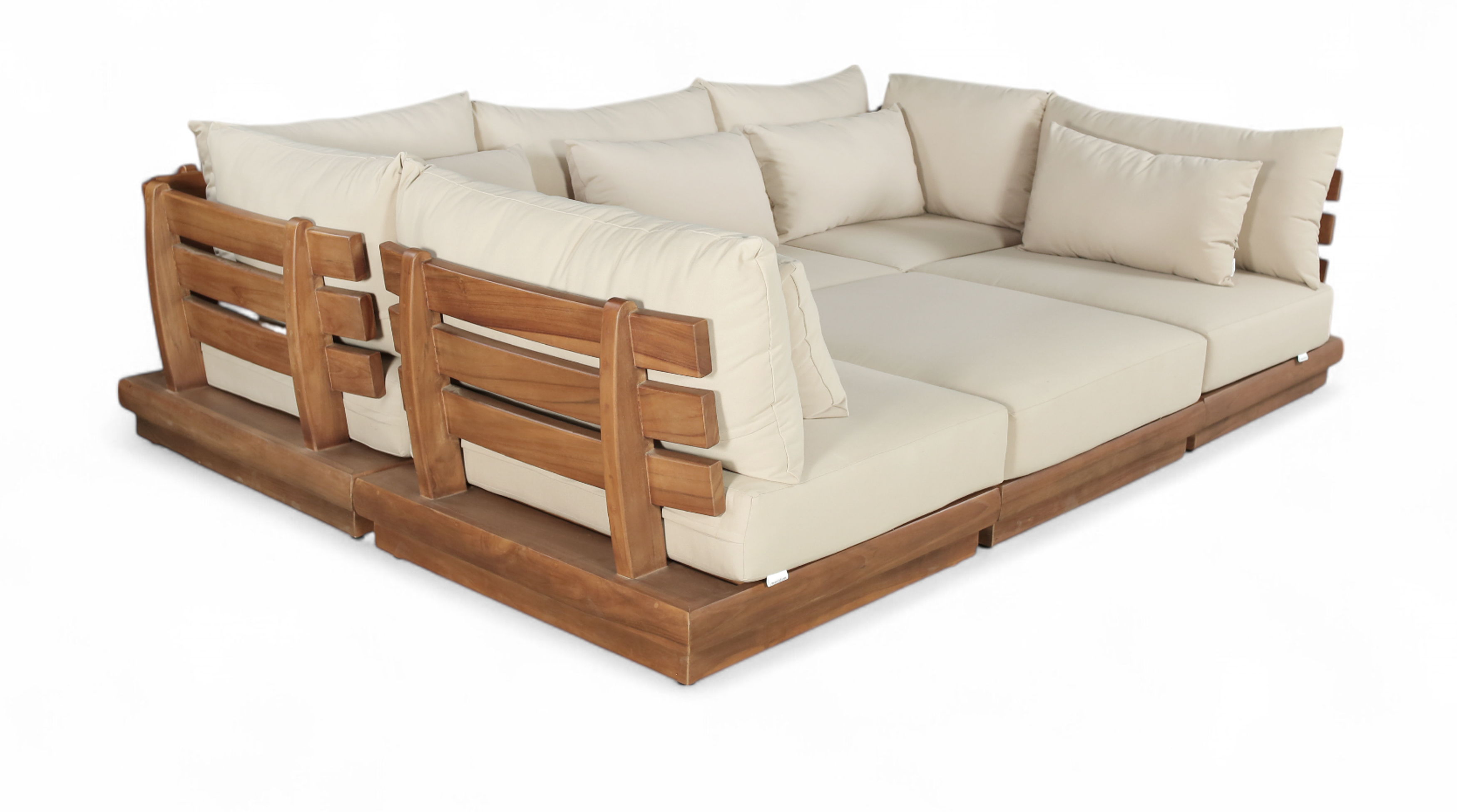 6 Pc · Water Resistant Fabric 113" Upholstered Outdoor Patio Modular Sectional