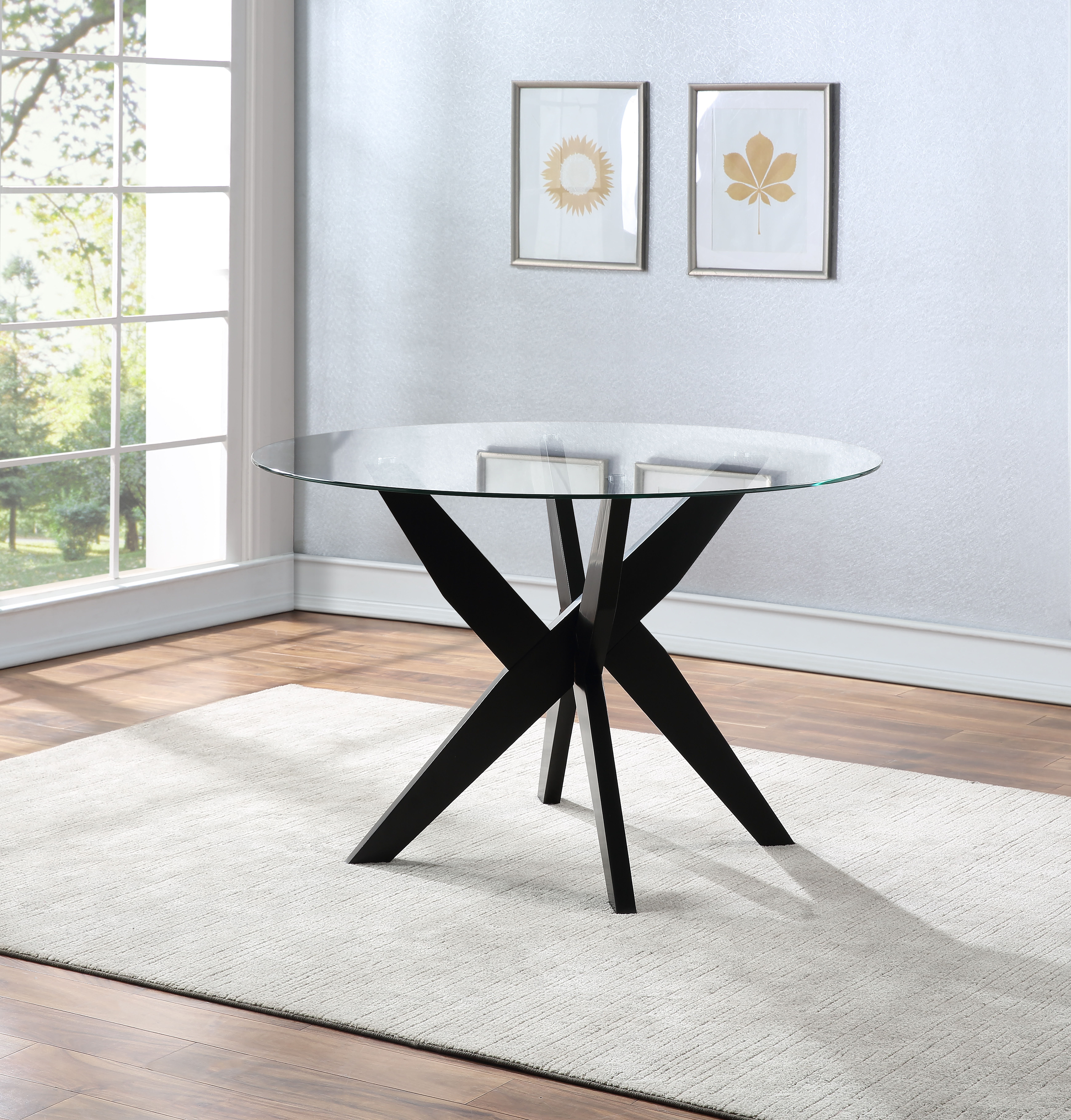 Amalie - Clear Tempered Glass Top - Pearl Silver
