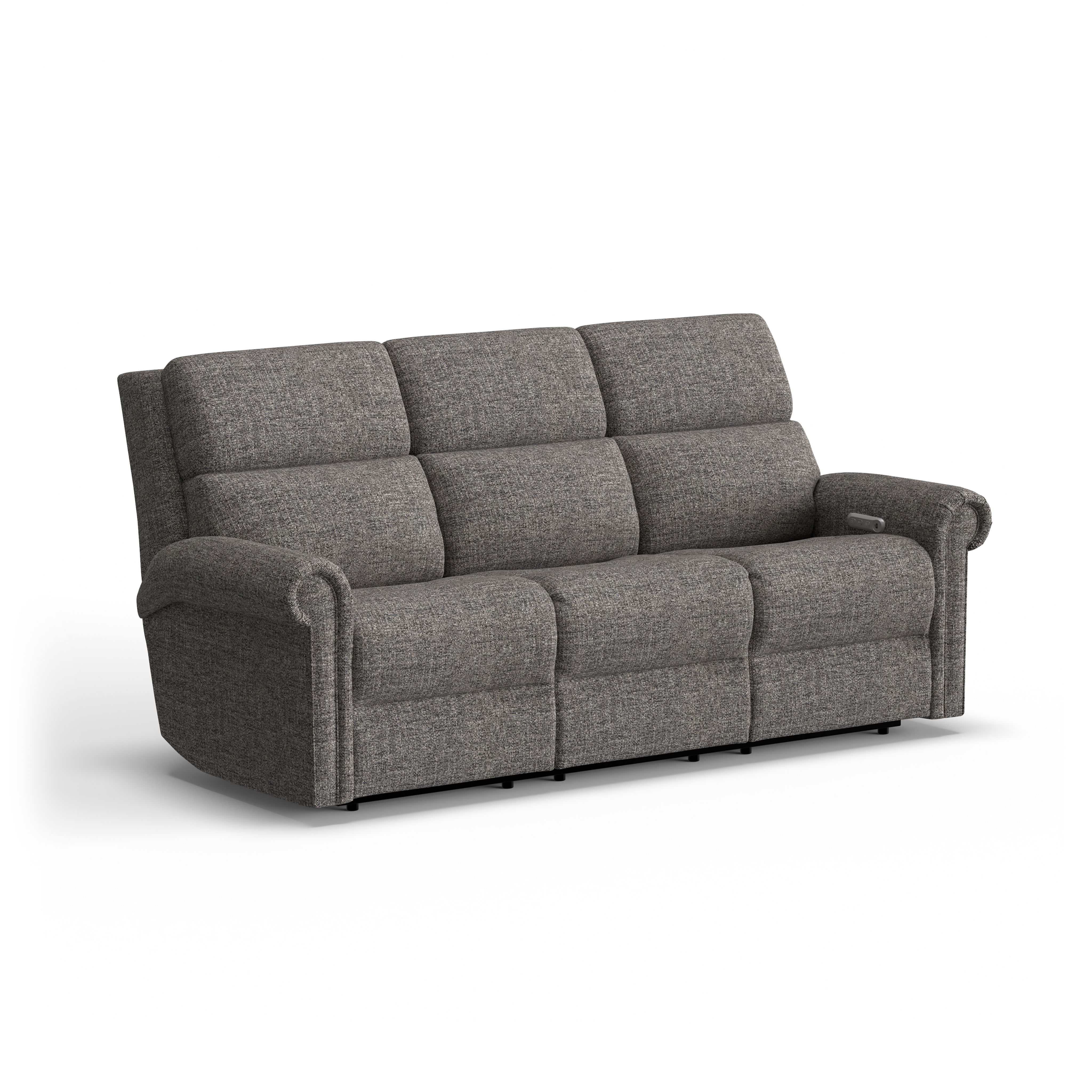 Bernard - Power Reclining Fabric Sofa With Console, Power Headrest, & Lumbar, white, view 2