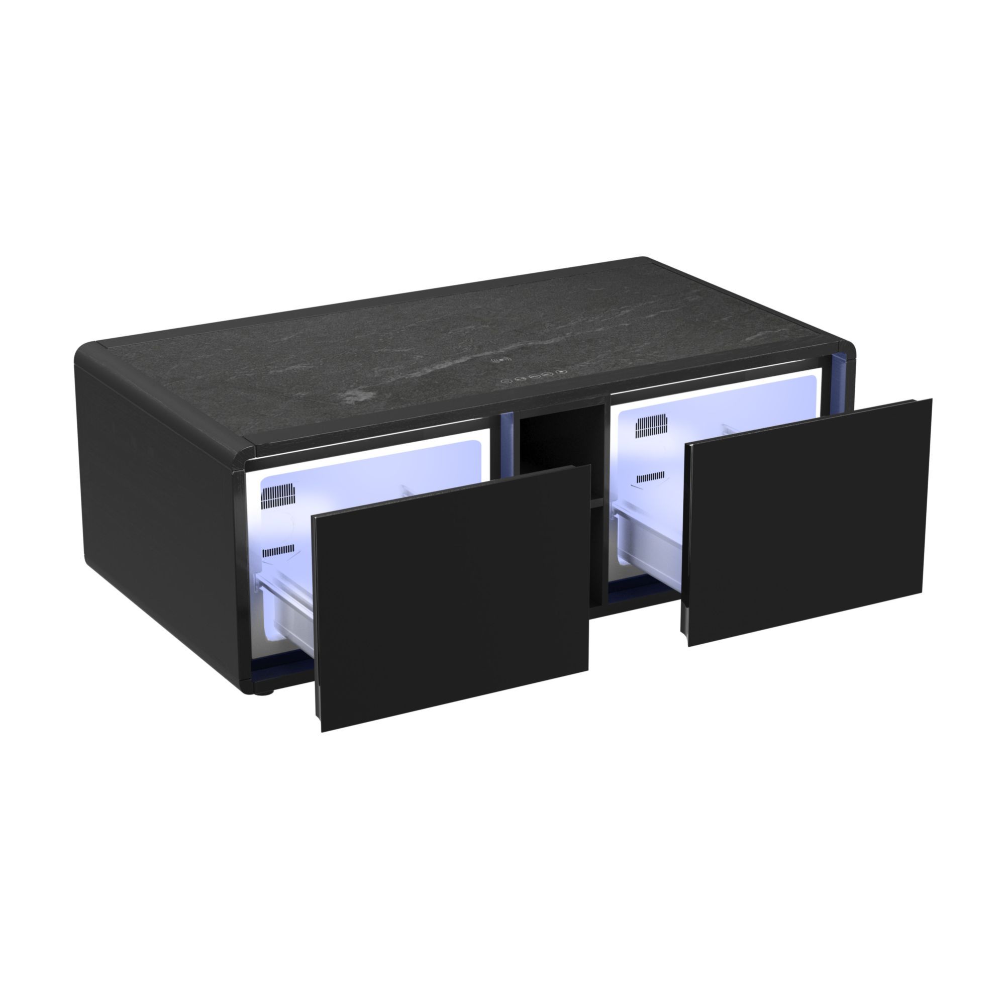 Halo - 3 Piece Smart Occasional Table Set (Smart Coffee Table & Two Square Smart End Table) - Black