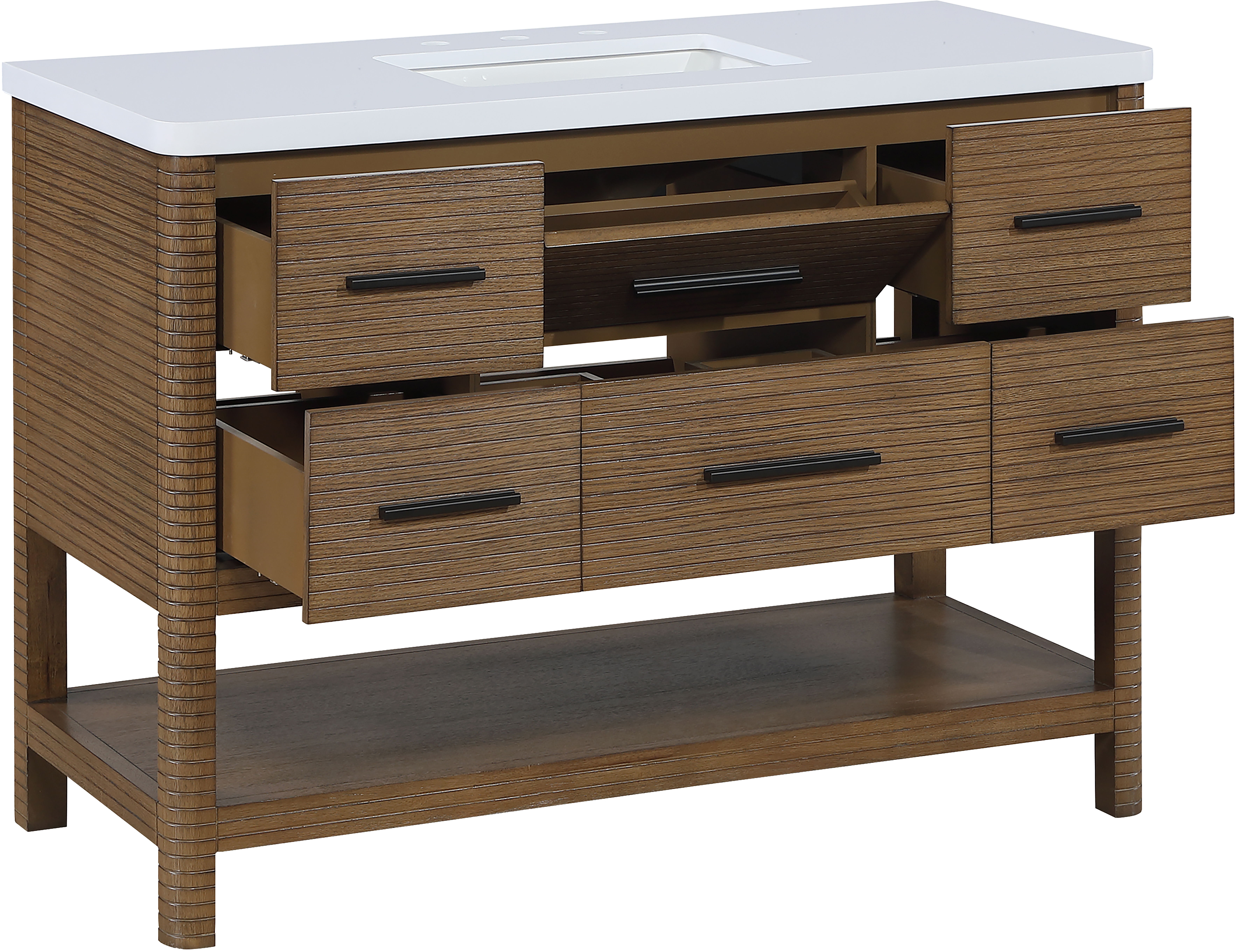 Oakwell - 48'' Bathroom Vanity - Brown / White