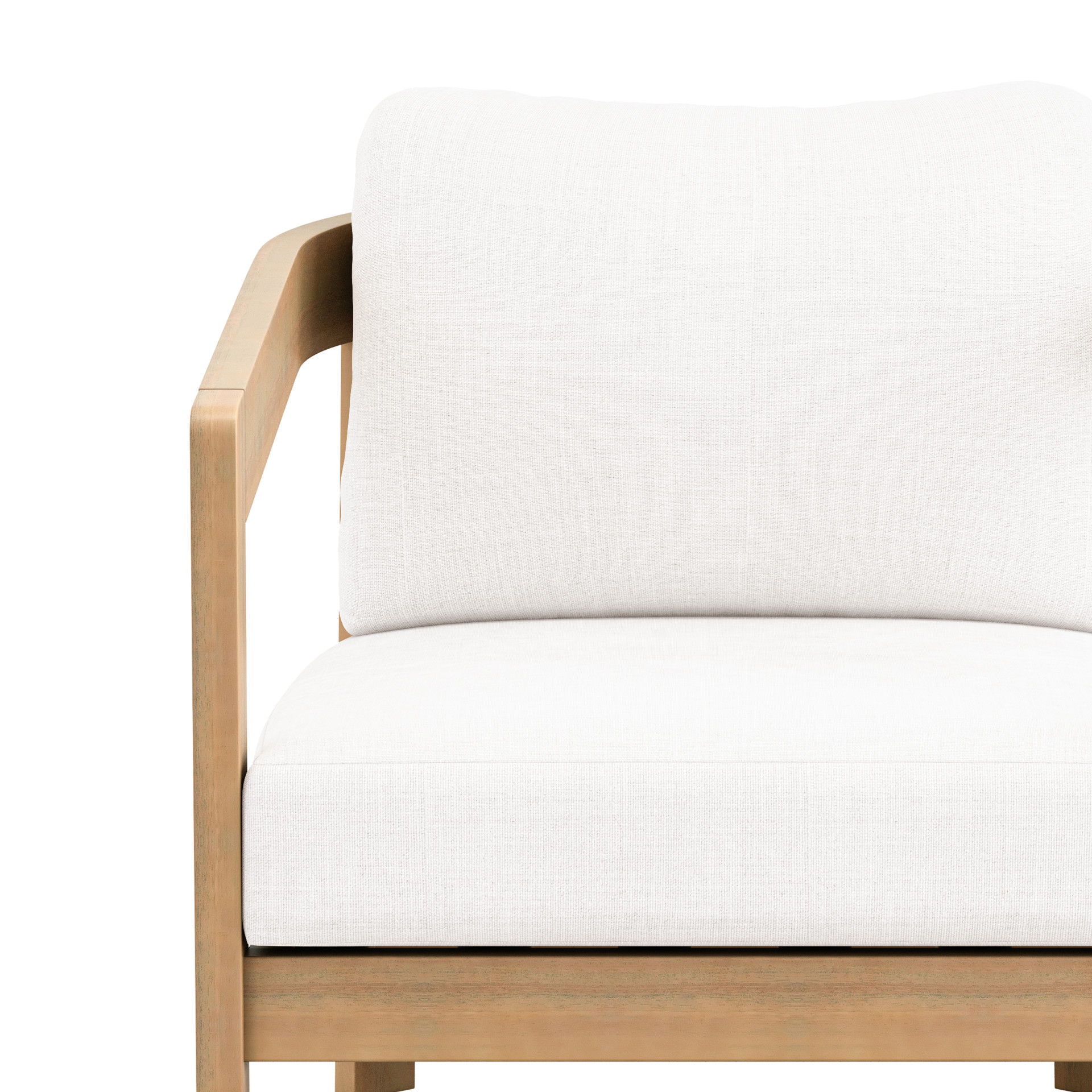 Wesley - Patio Club Chair With Cushion - White, light brown, view 5