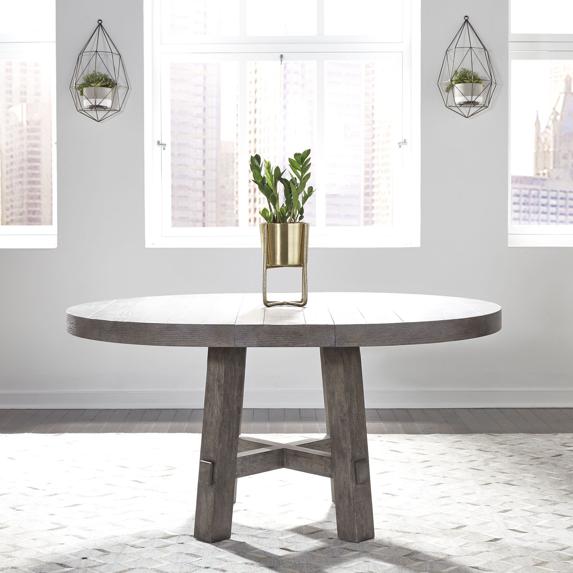 Liberty Furniture Modern Farmhouse - Round Table Set - Gray