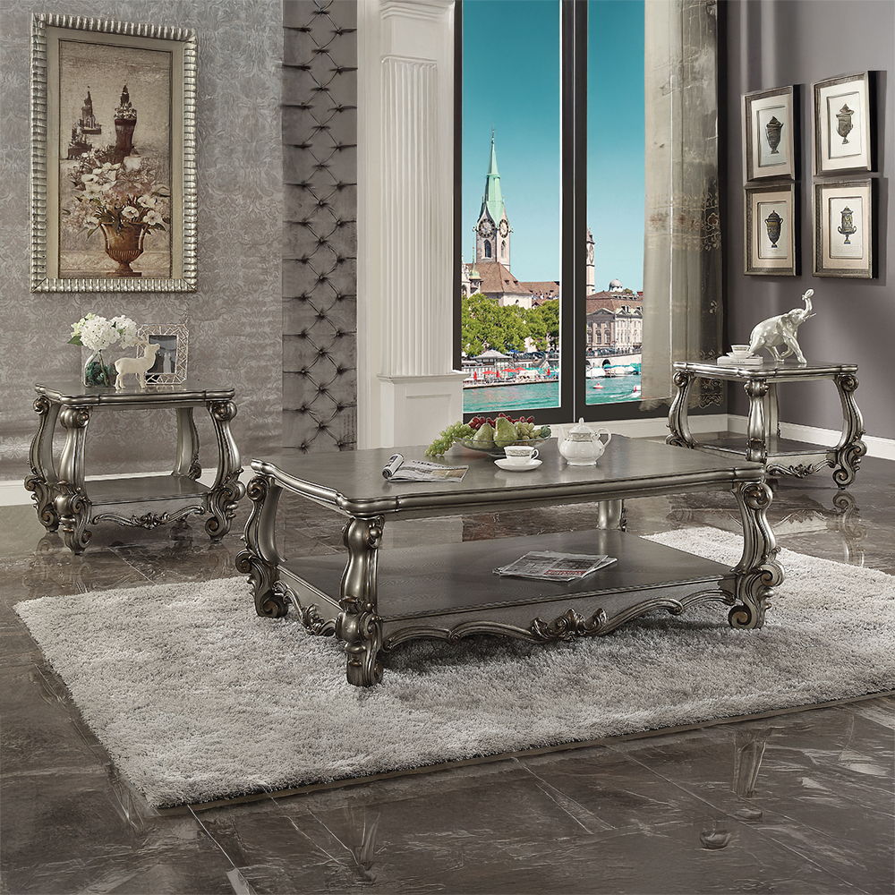 Versailles - End Table - Antique Platinum, silver, view 4