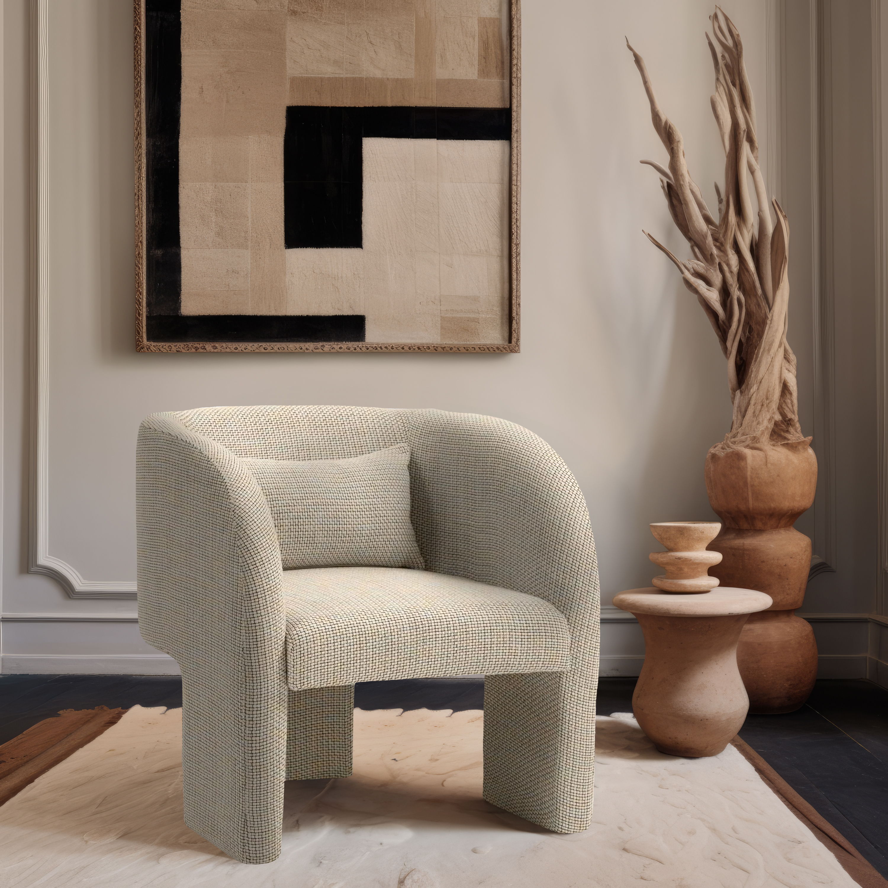 Sawyer - Weaved Accent Chair - Beige