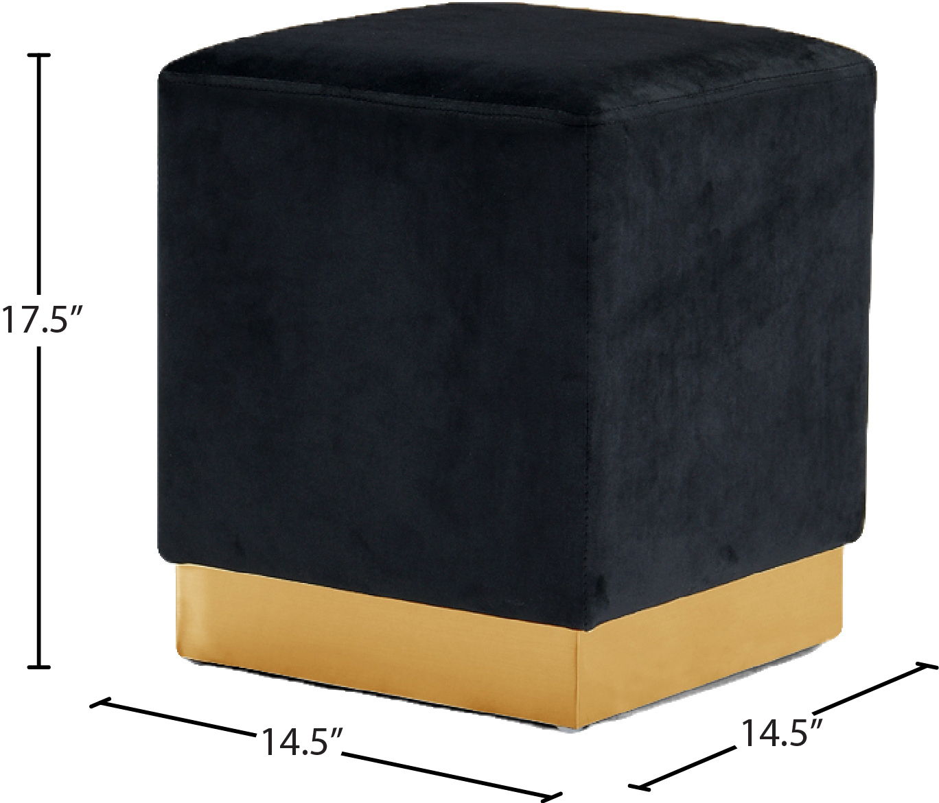 Jax - Fabric Ottoman / Stool - Black