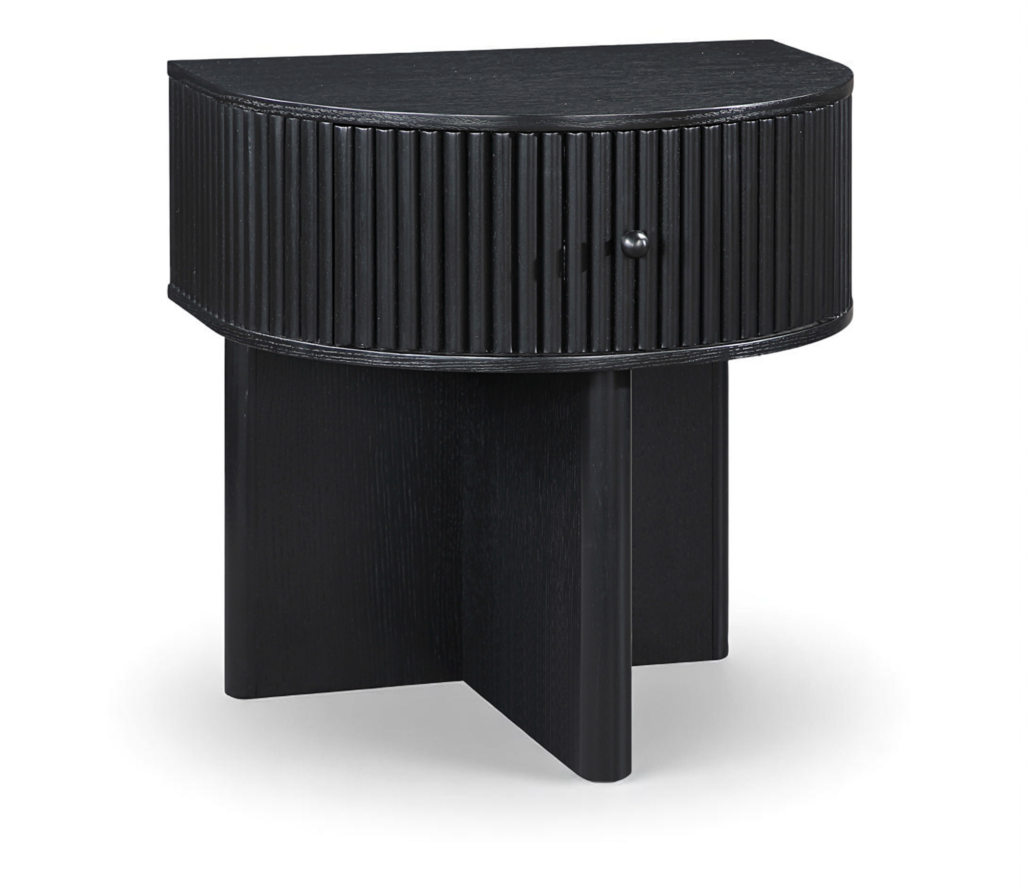 Cortland - Acacia Veneer And Solid Wood Night Stand - Black