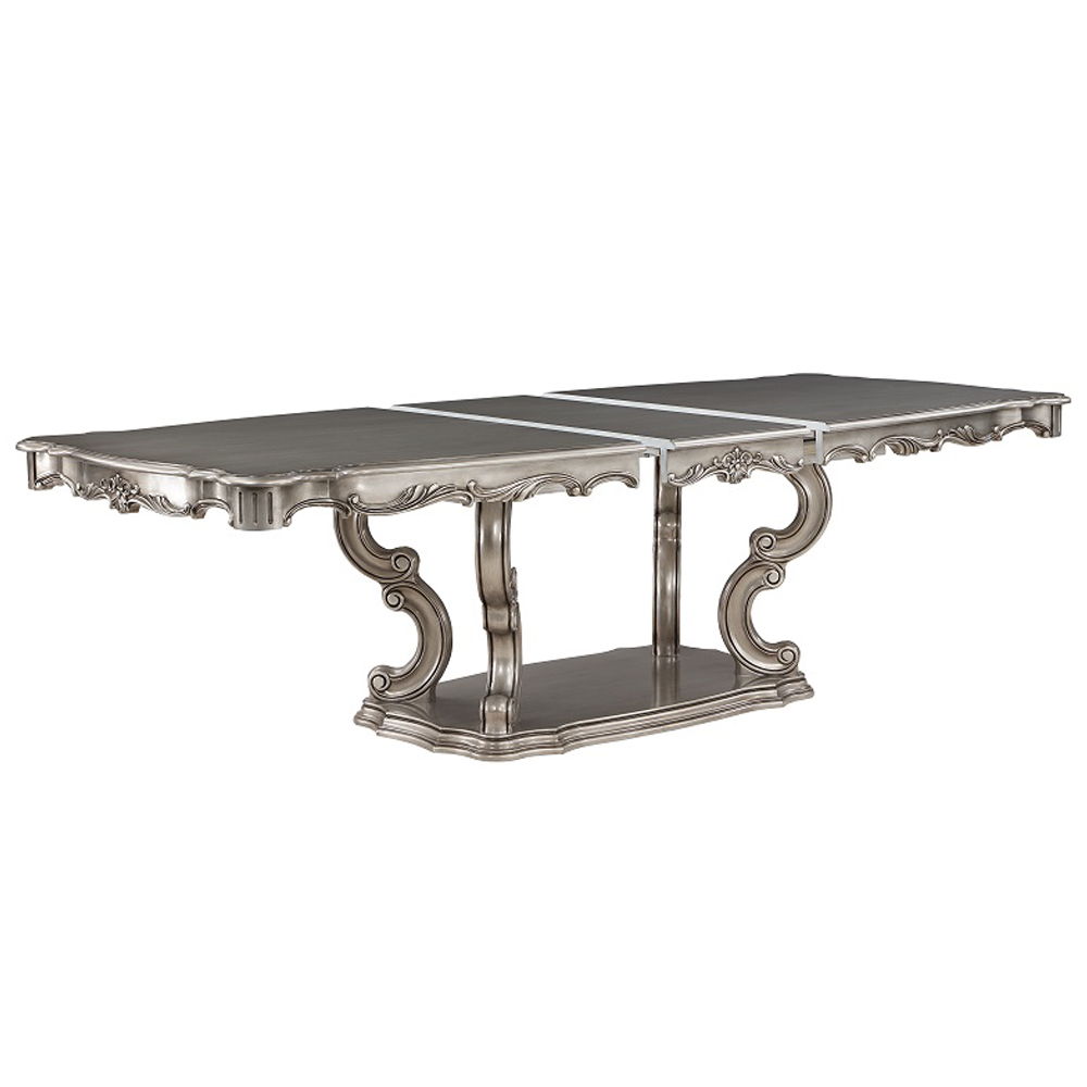 Ariadne - Dining Table With Pedestal - Antique Platinum, silver, view 3
