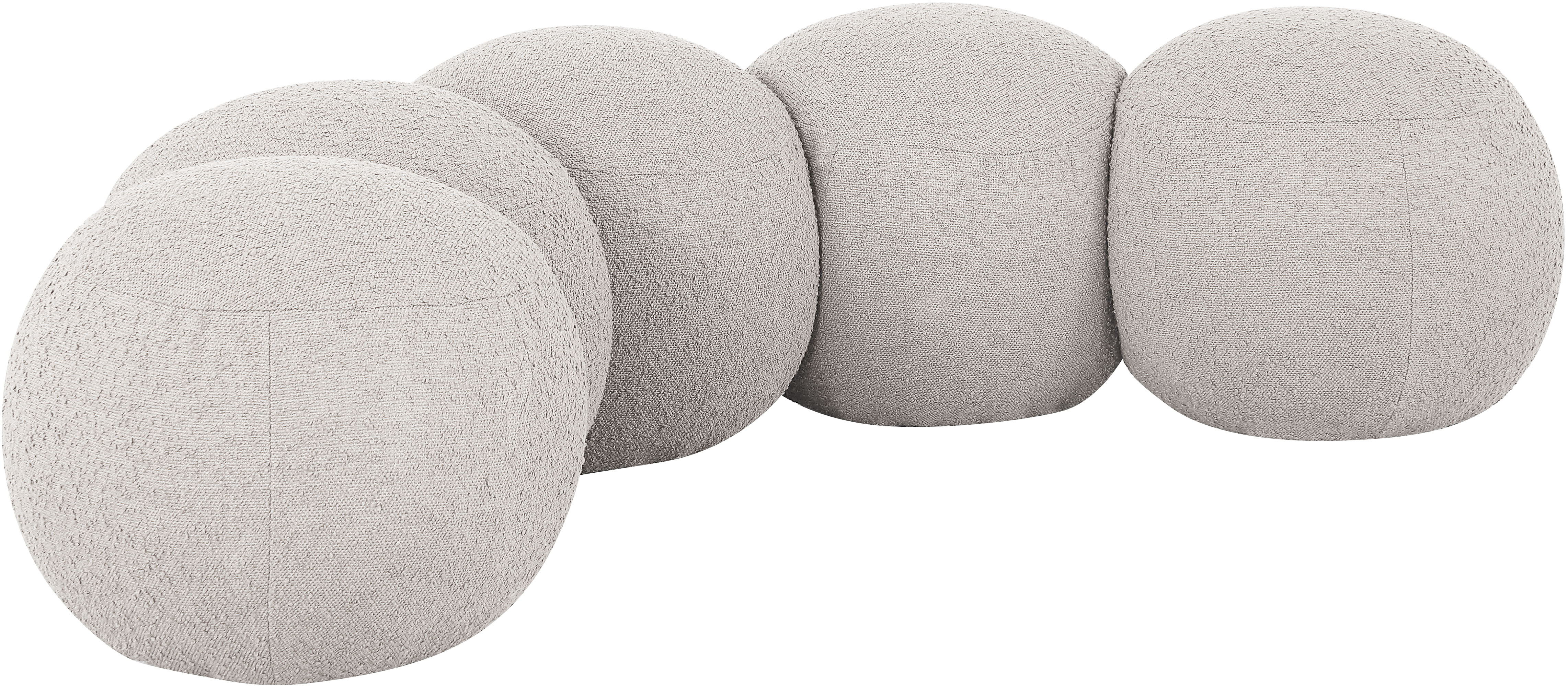 Apollo - 74.5" Boucle Fabric Bench - Cream