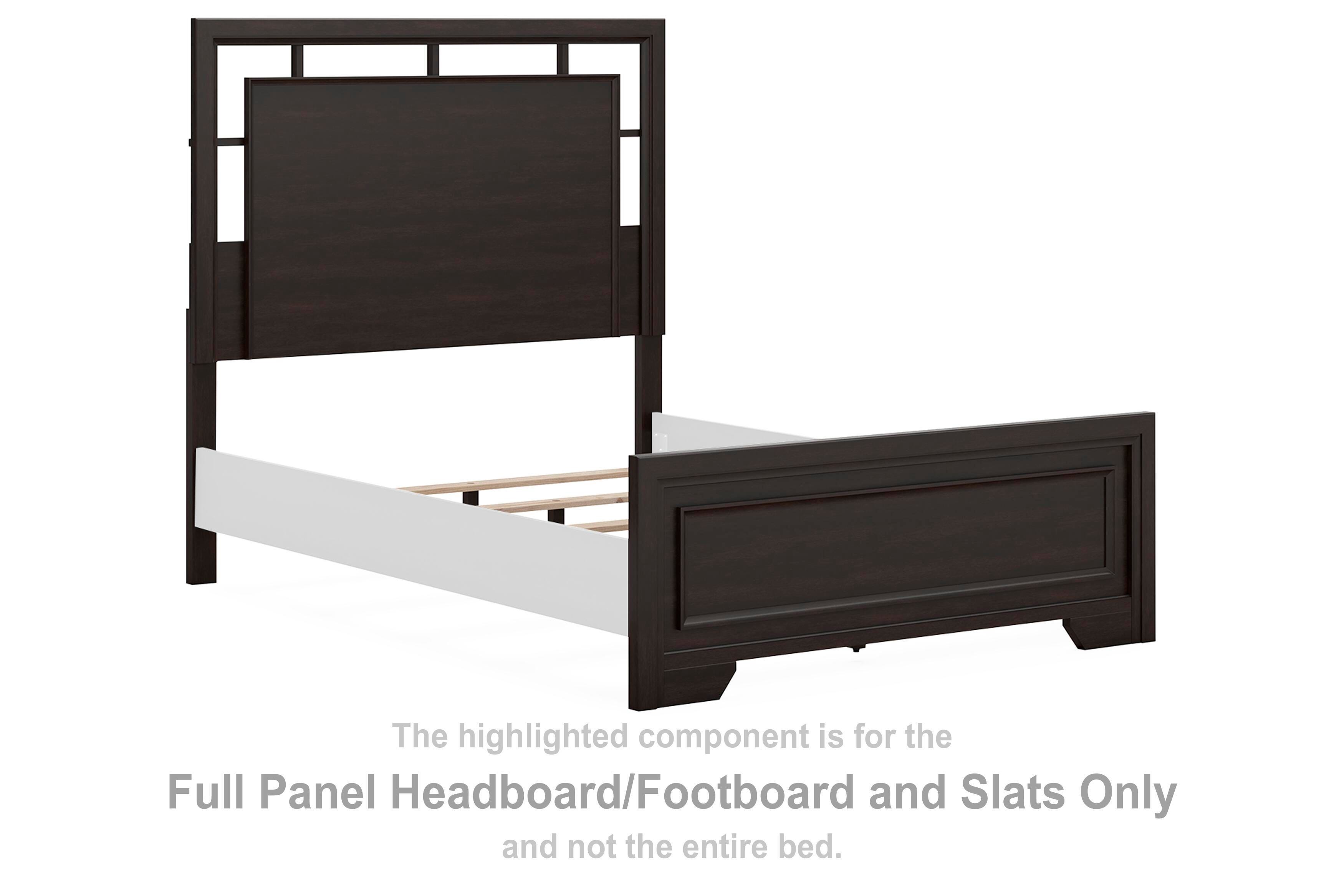 Covetown – Full Panel Headboard/Footboard and Slats – Dark Brown