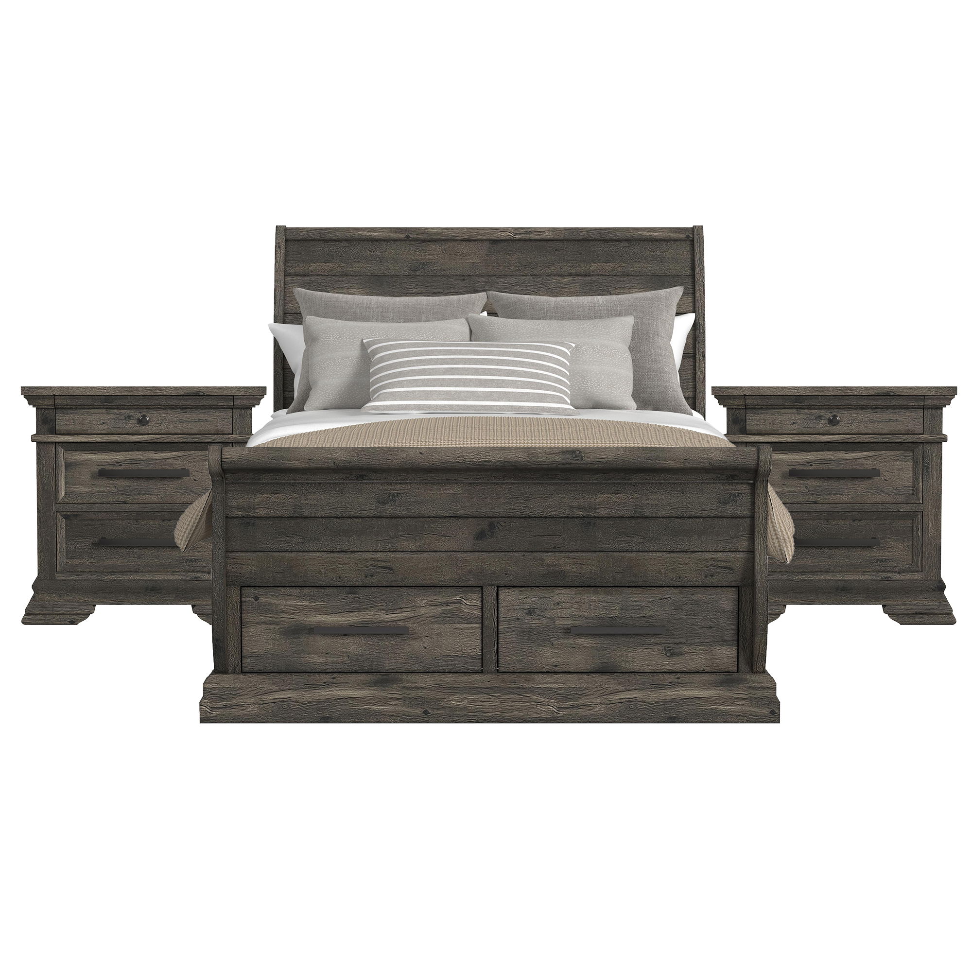 Full · 3 Pc · Bedroom Set With 2 Nightstands